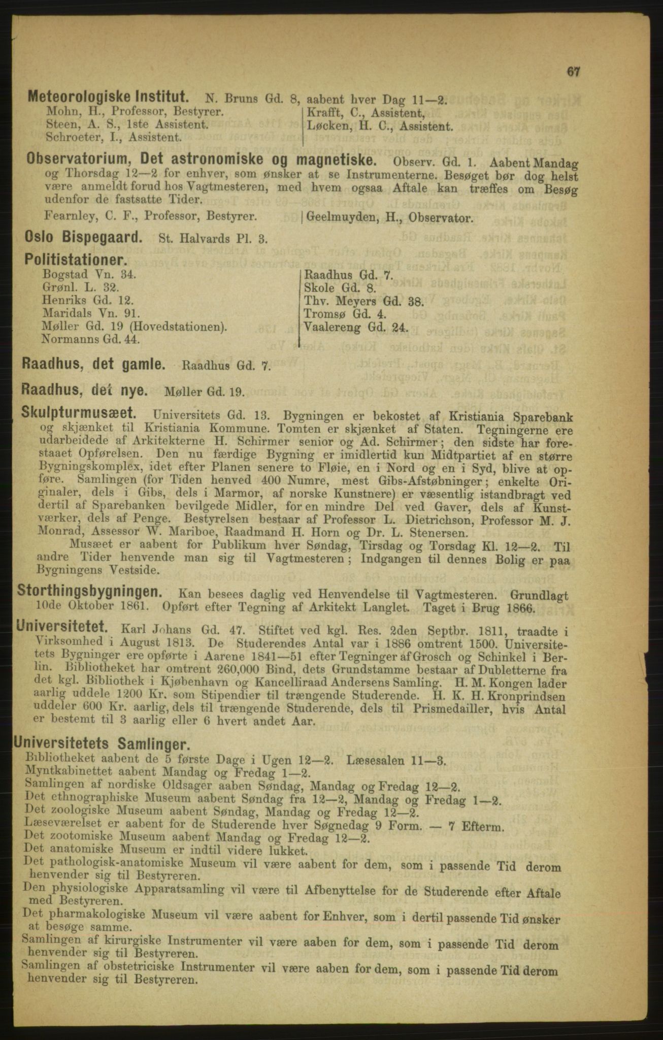 Kristiania/Oslo adressebok, PUBL/-, 1888, s. 67