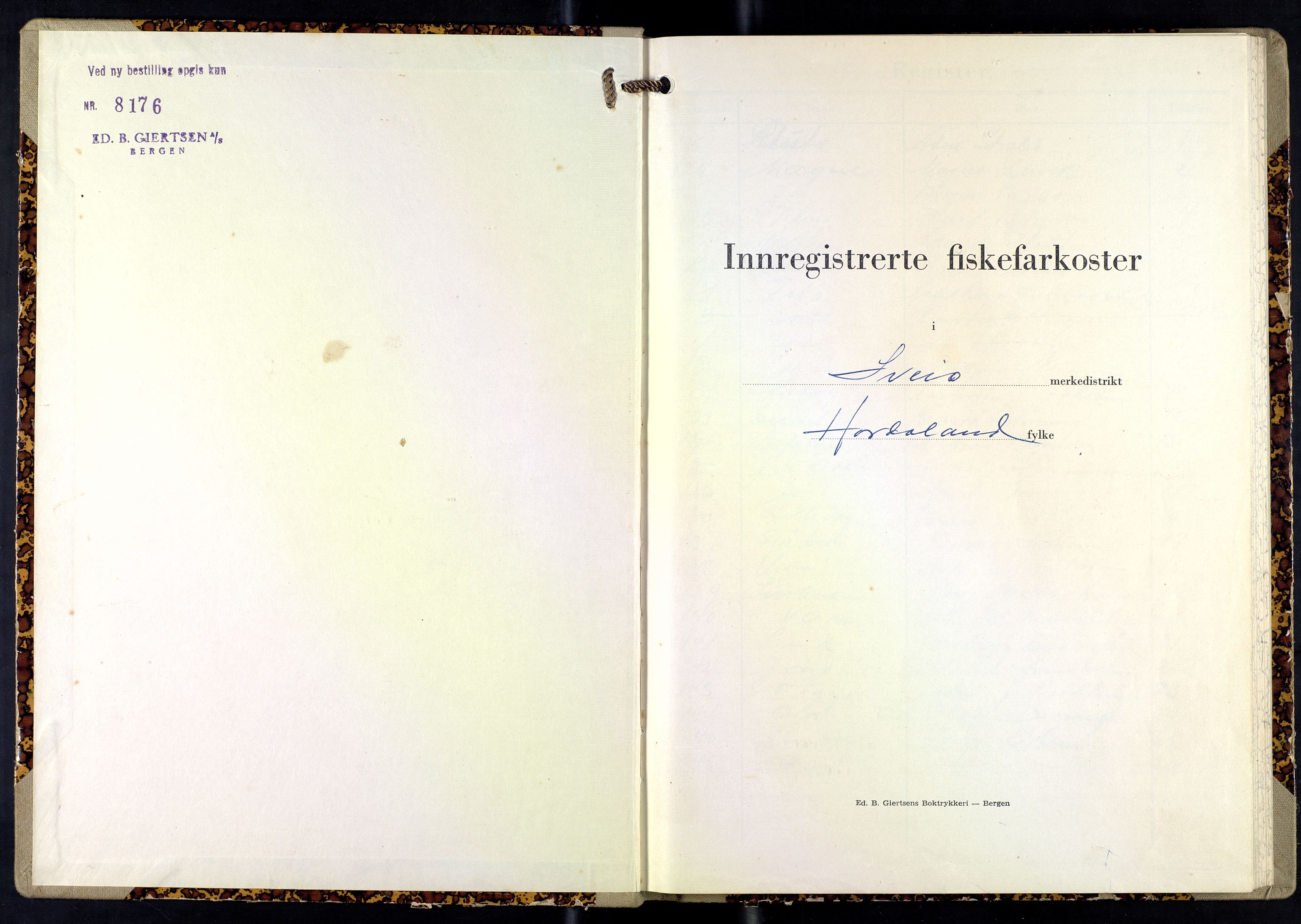 Fiskeridirektoratet - 1 Adm. ledelse - 13 Båtkontoret, AV/SAB-A-2003/I/Ia/Iah/L0128: 135.0845/5 Merkeprotokoll - Sveio, 1964-1969