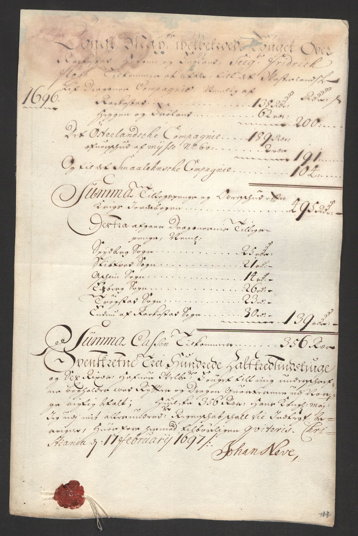 Rentekammeret inntil 1814, Reviderte regnskaper, Fogderegnskap, AV/RA-EA-4092/R07/L0286: Fogderegnskap Rakkestad, Heggen og Frøland, 1696, s. 275