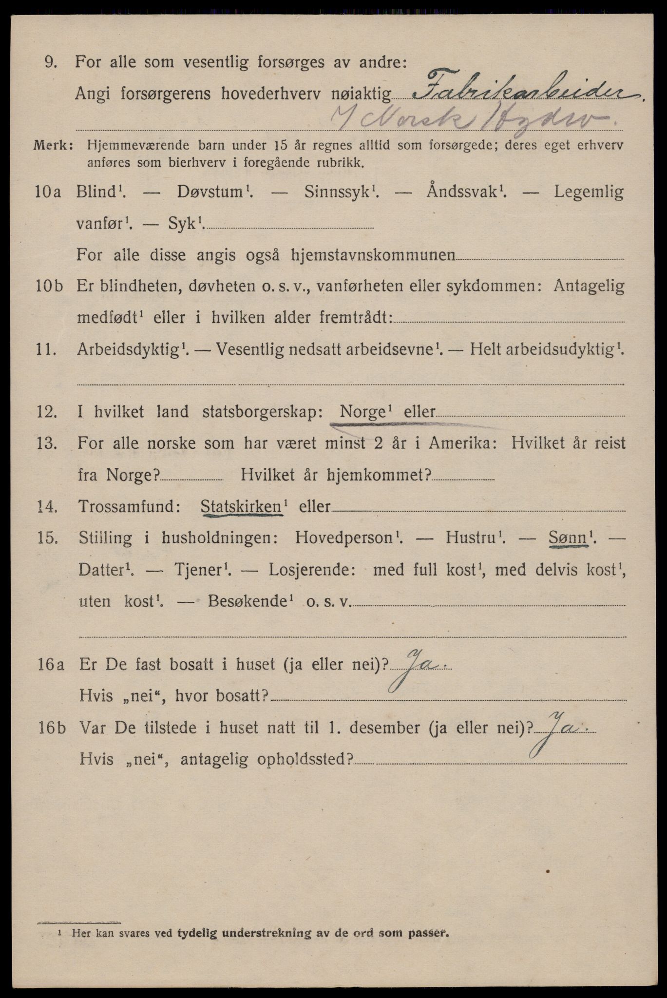 SAKO, Folketelling 1920 for 0826 Tinn herred, 1920, s. 9903