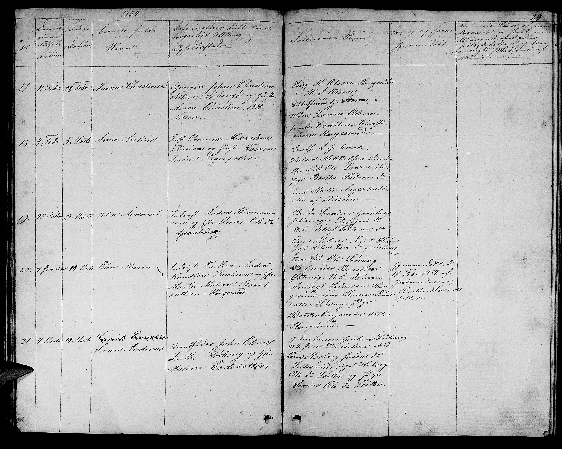 Torvastad sokneprestkontor, AV/SAST-A -101857/H/Ha/Hab/L0004: Klokkerbok nr. B 4, 1850-1864, s. 29