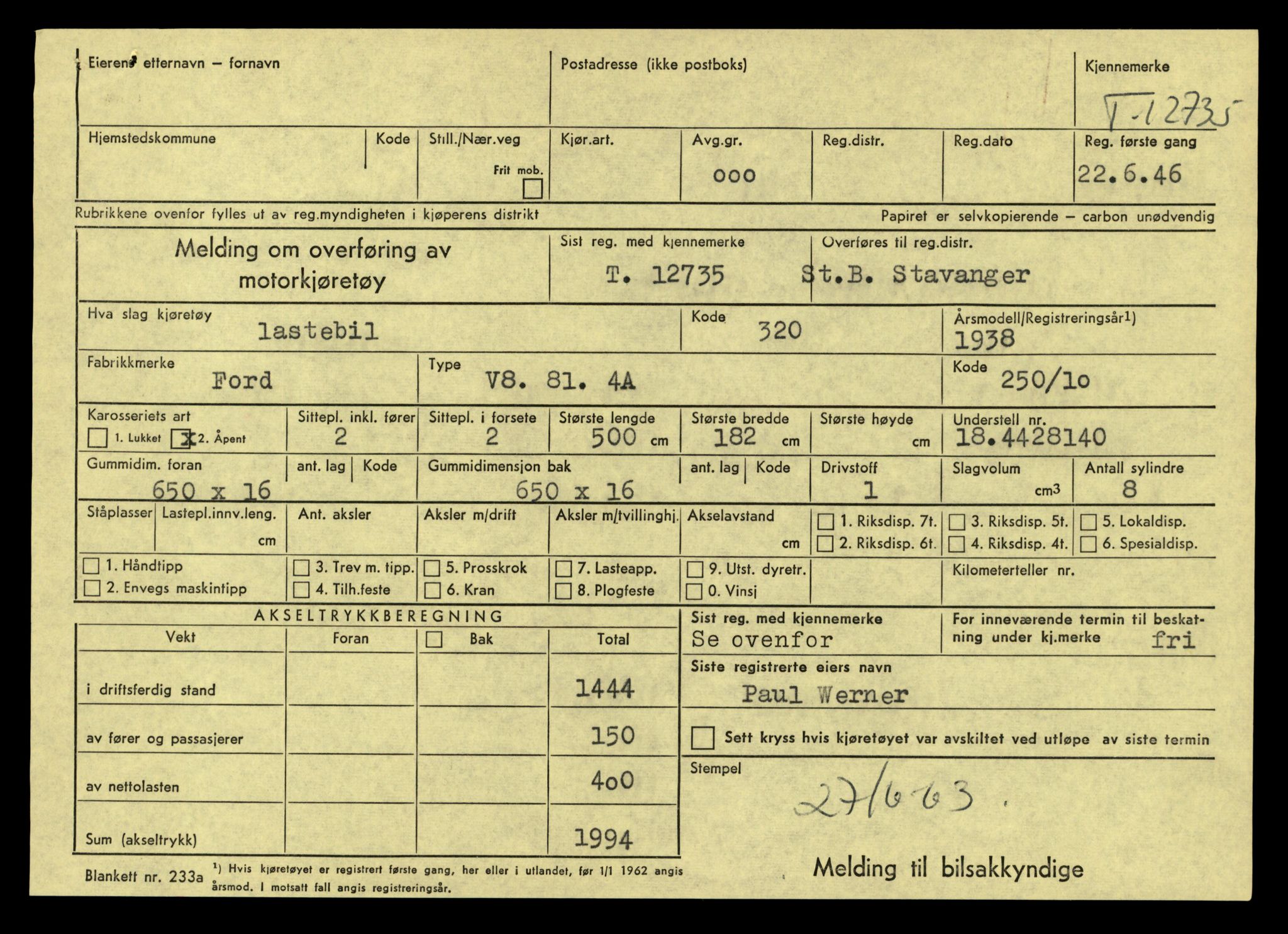 Møre og Romsdal vegkontor - Ålesund trafikkstasjon, AV/SAT-A-4099/F/Fe/L0035: Registreringskort for kjøretøy T 12653 - T 12829, 1927-1998, s. 1554