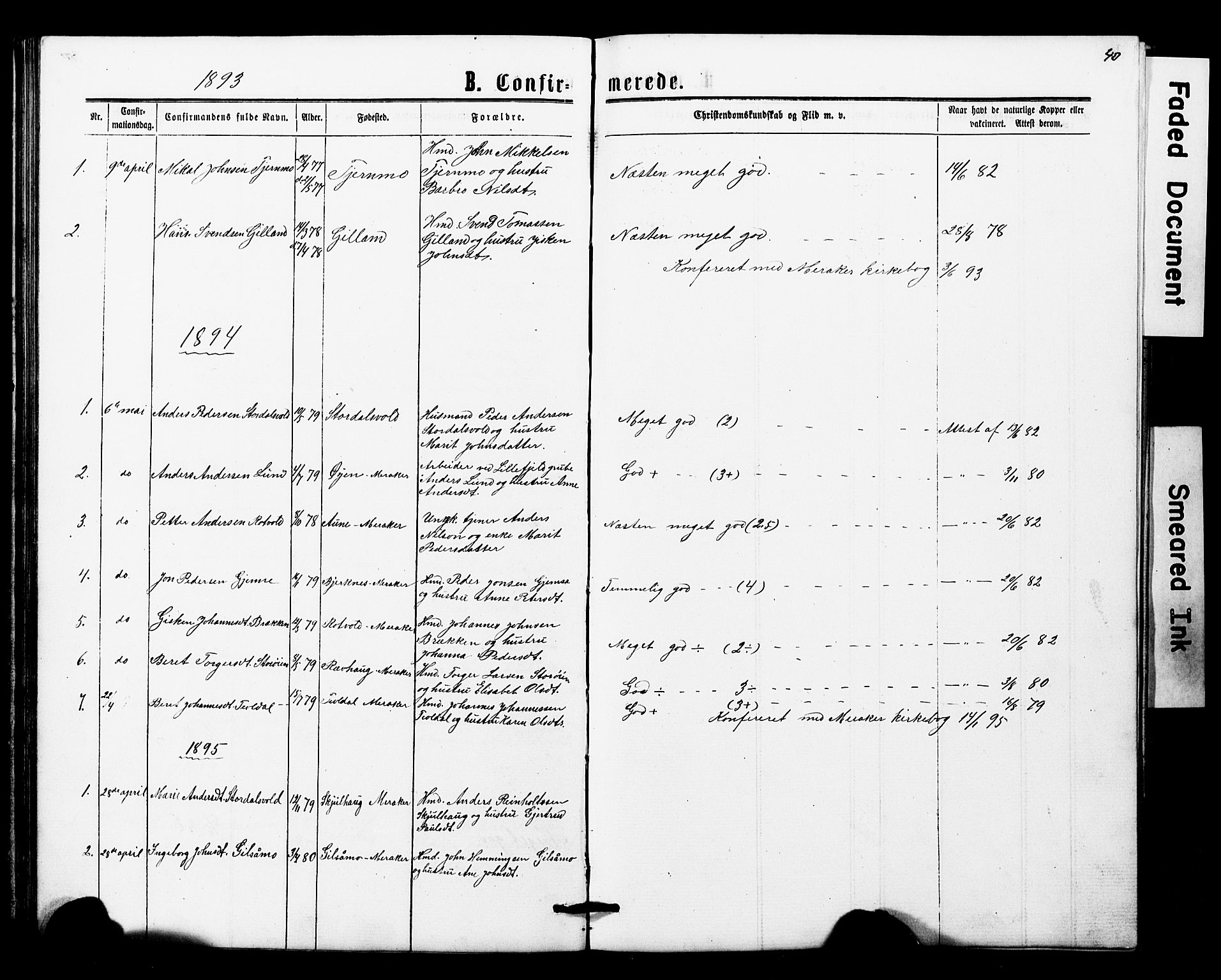 Ministerialprotokoller, klokkerbøker og fødselsregistre - Nord-Trøndelag, SAT/A-1458/707/L0052: Klokkerbok nr. 707C01, 1864-1897, s. 40