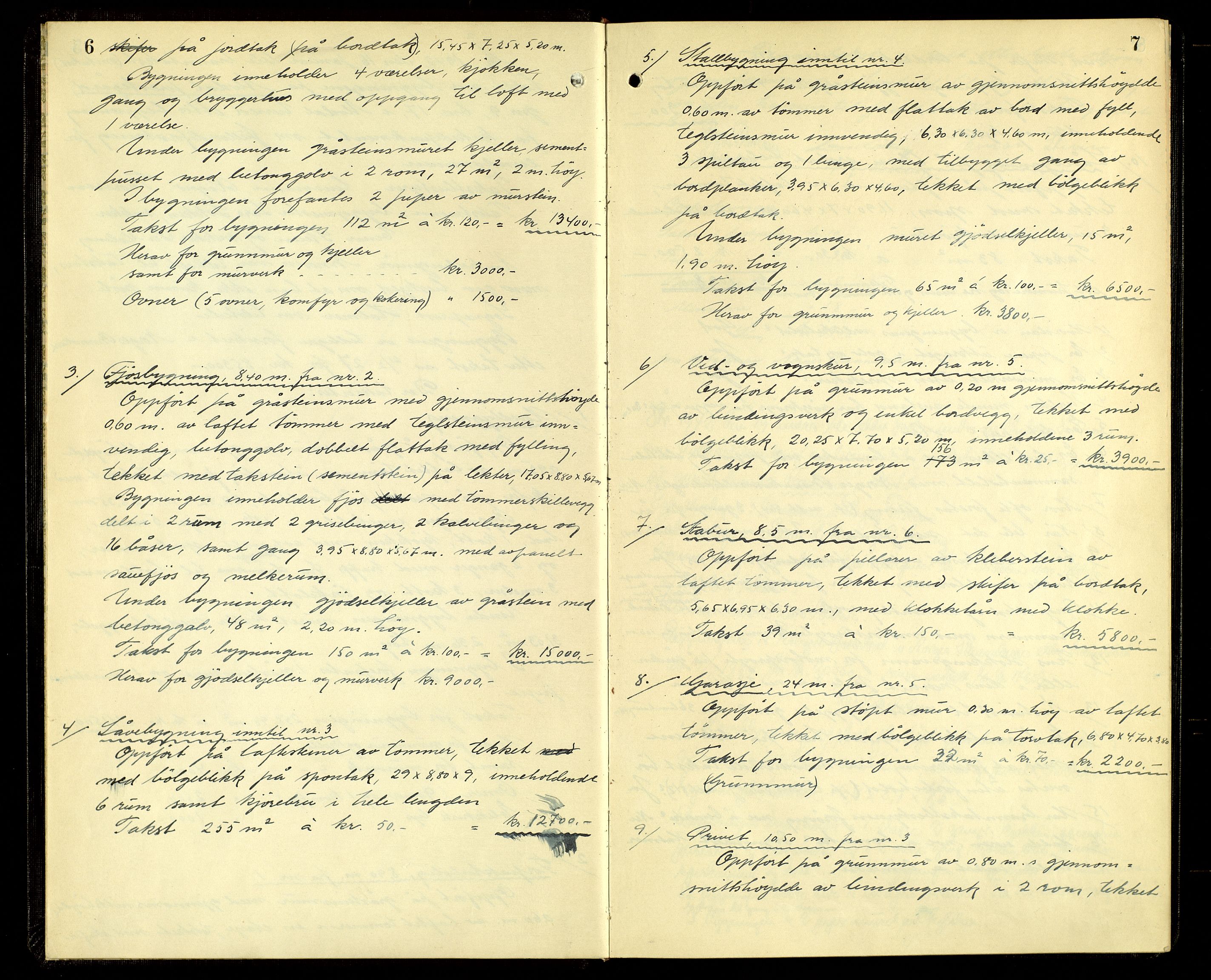 Norges Brannkasse, Alvdal og Folldal, AV/SAH-NBRANA-026/F/L0003: Branntakstprotokoll, 1941-1954, s. 6-7