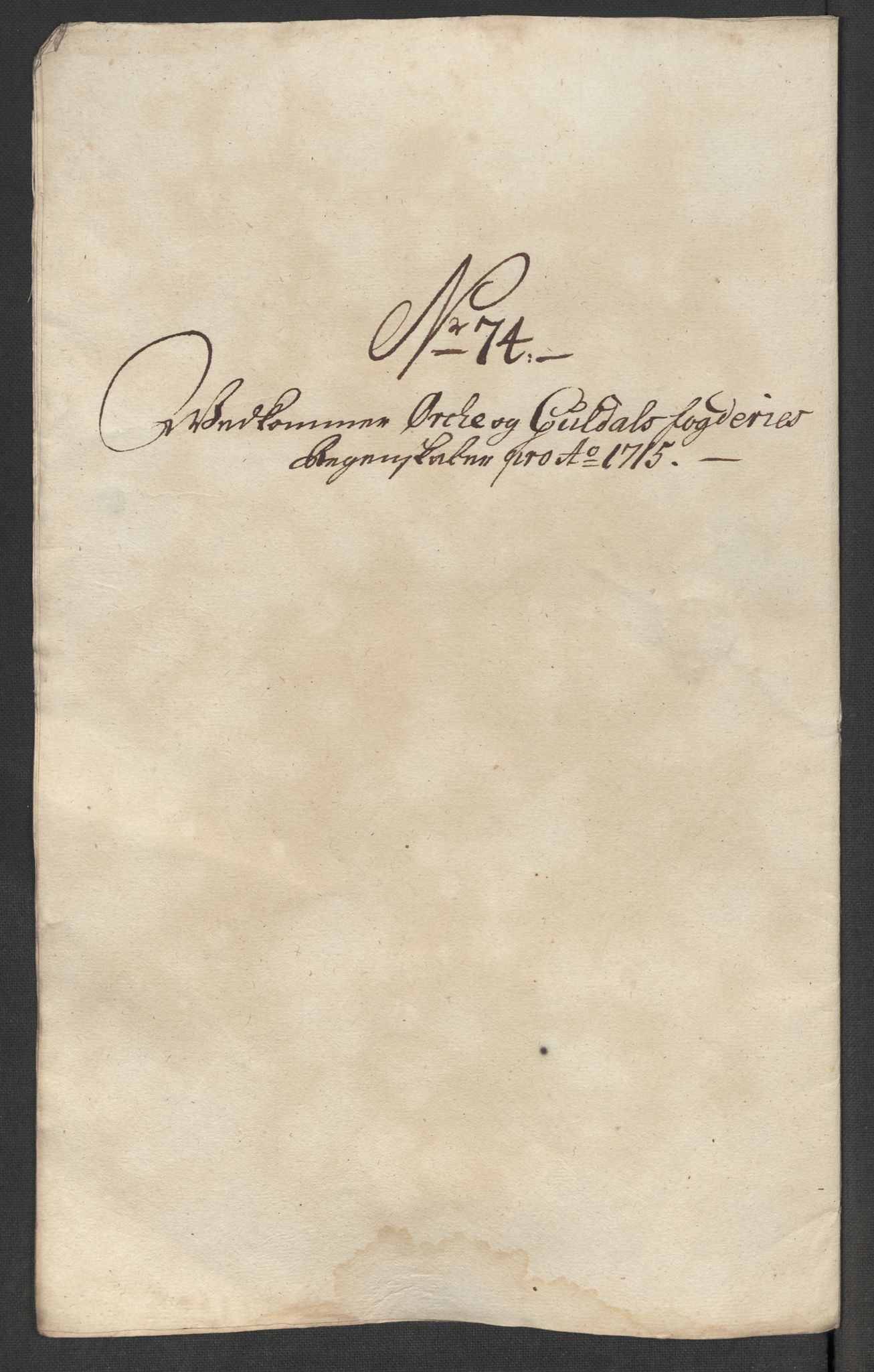 Rentekammeret inntil 1814, Reviderte regnskaper, Fogderegnskap, RA/EA-4092/R60/L3966: Fogderegnskap Orkdal og Gauldal, 1715, s. 506