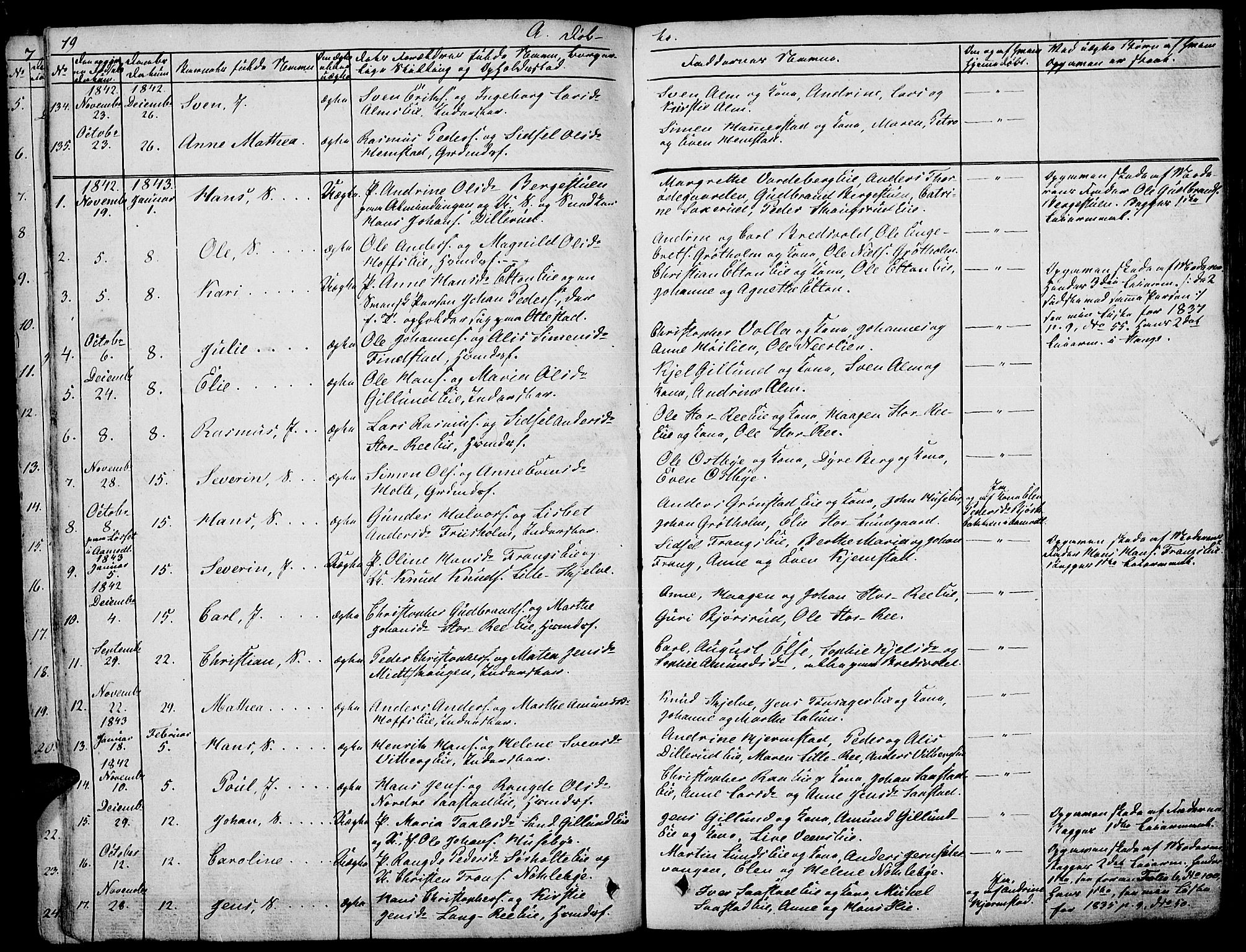 Stange prestekontor, AV/SAH-PREST-002/L/L0003: Klokkerbok nr. 3, 1840-1864, s. 19