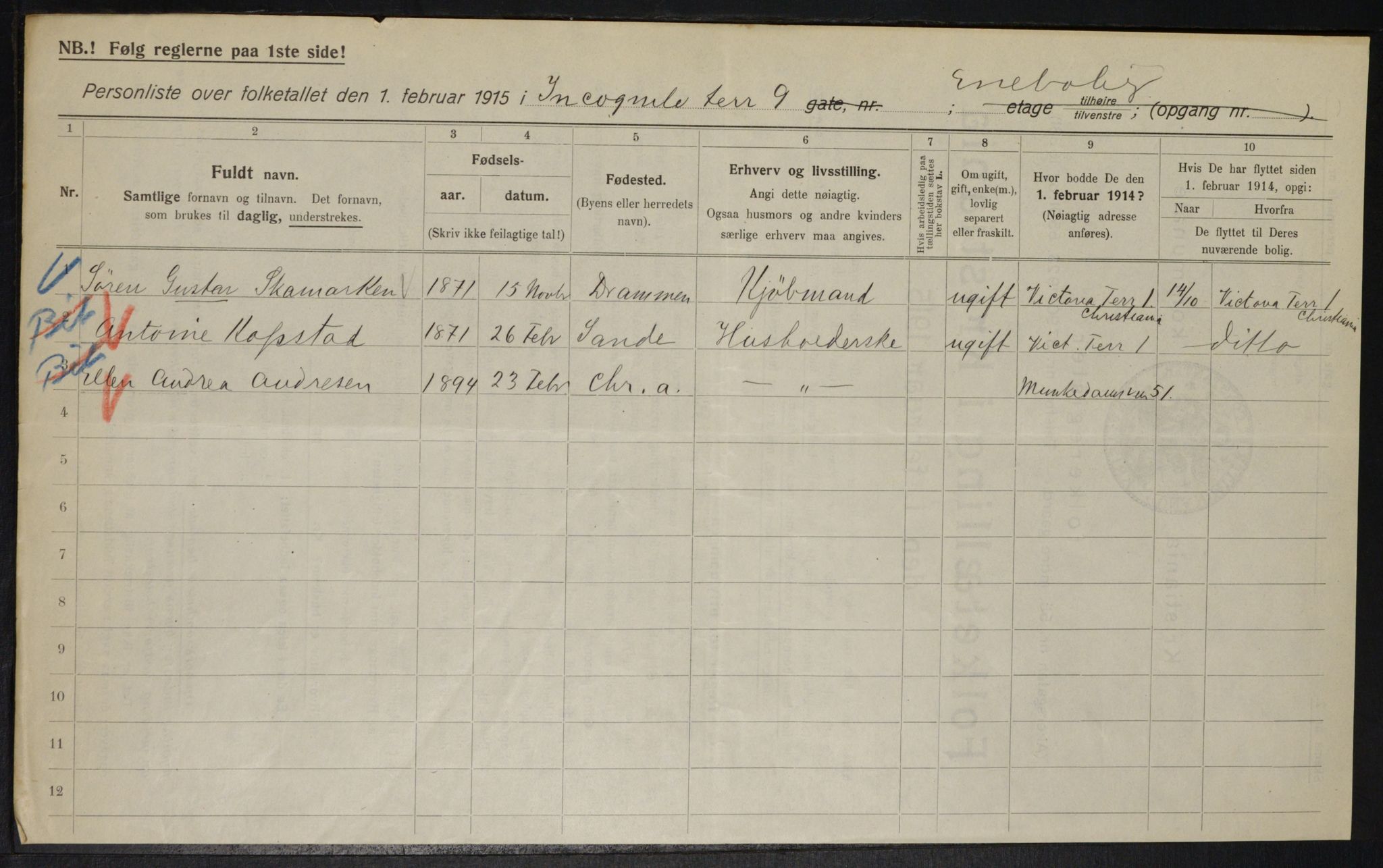 OBA, Kommunal folketelling 1.2.1915 for Kristiania, 1915, s. 43959