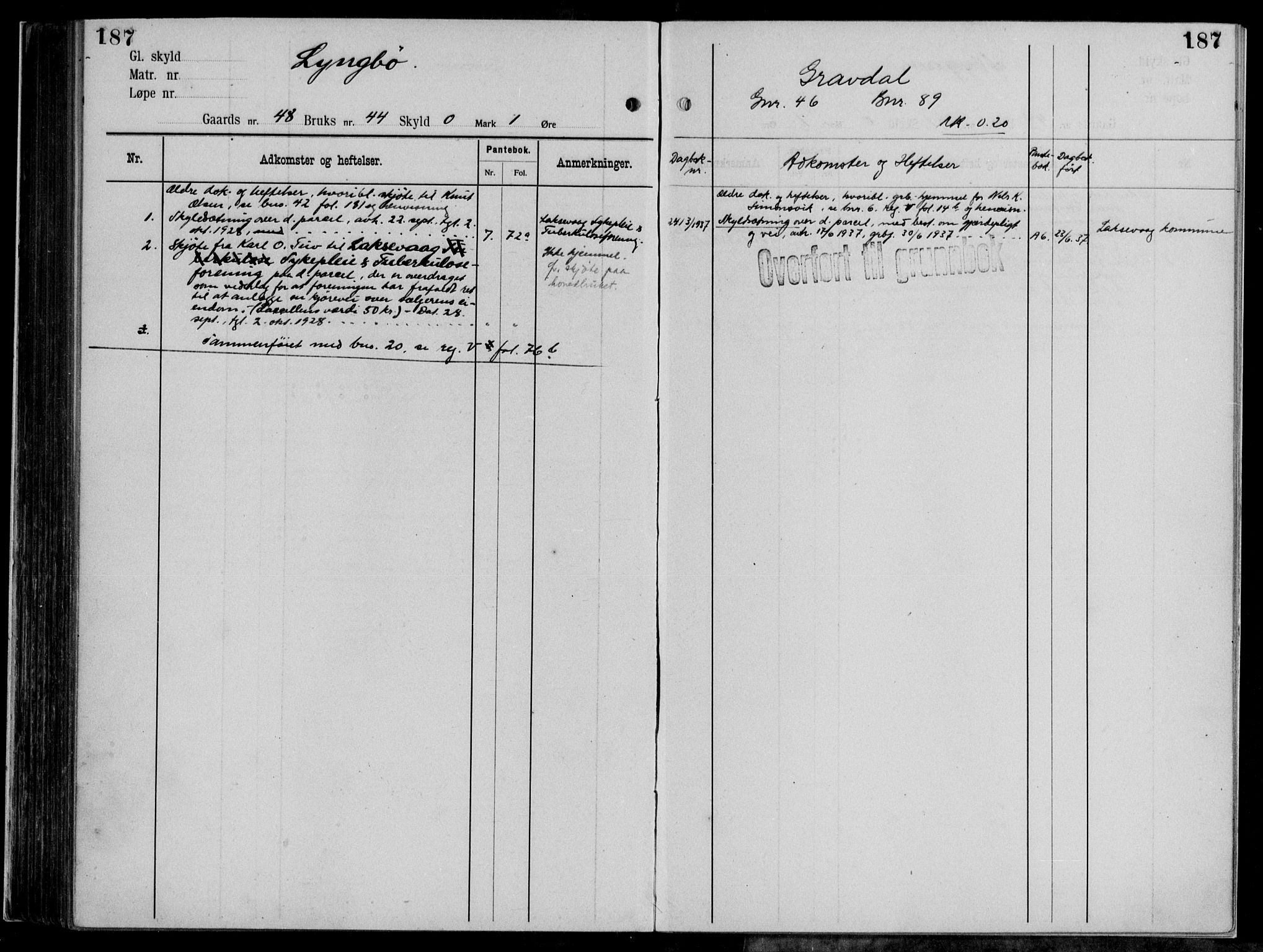 Midhordland sorenskriveri, AV/SAB-A-3001/1/G/Ga/Gab/L0111: Panteregister nr. II.A.b.111, s. 187