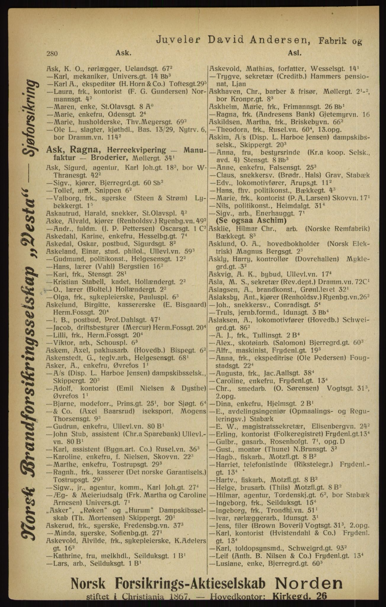 Kristiania/Oslo adressebok, PUBL/-, 1916, s. 280