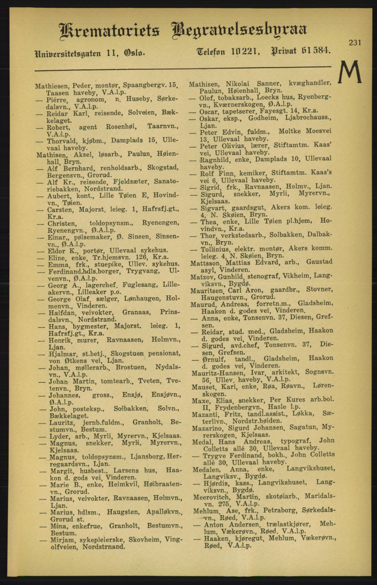 Aker adressebok/adressekalender, PUBL/001/A/003: Akers adressekalender, 1924-1925, s. 231