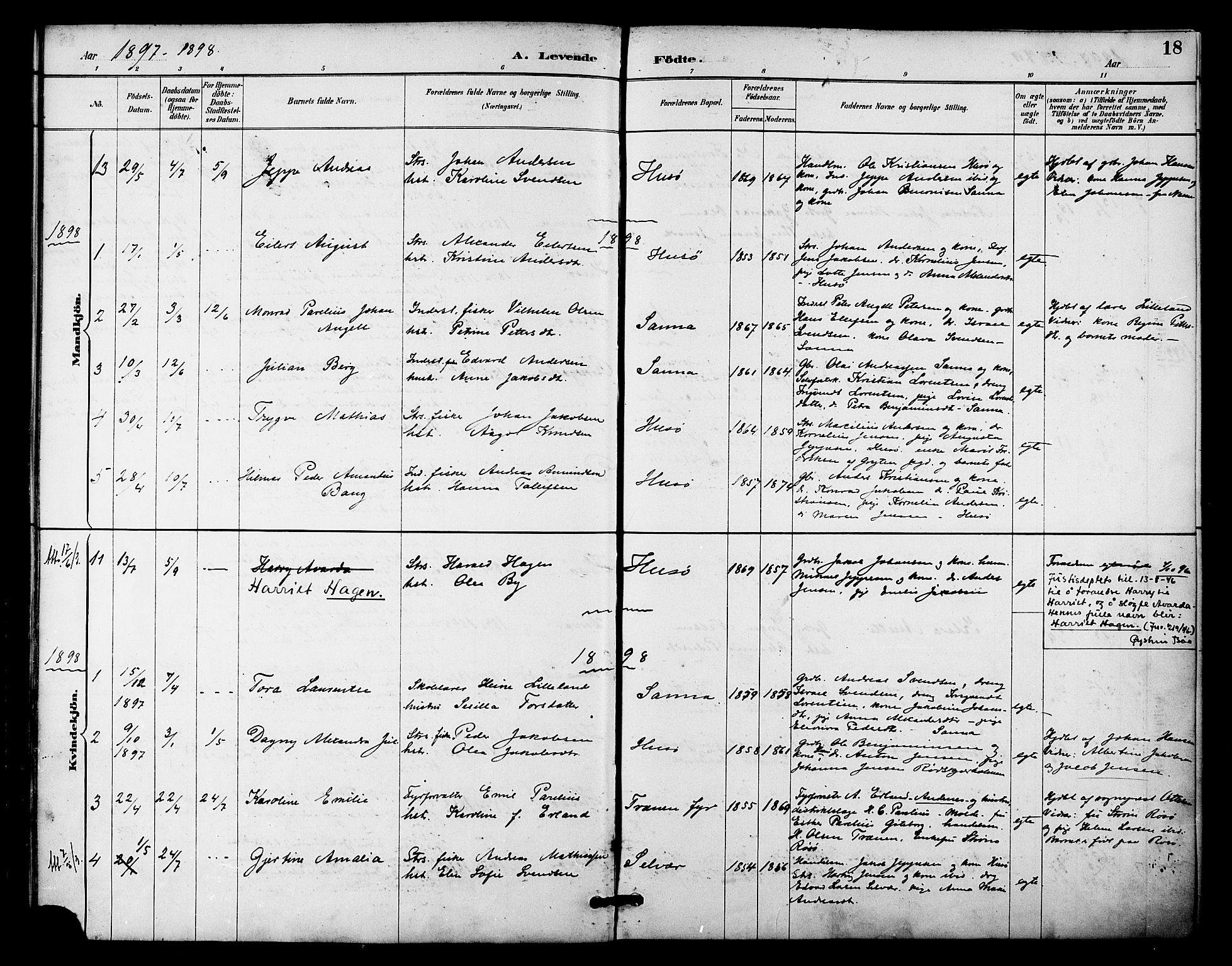 Ministerialprotokoller, klokkerbøker og fødselsregistre - Nordland, SAT/A-1459/840/L0580: Ministerialbok nr. 840A02, 1887-1909, s. 18