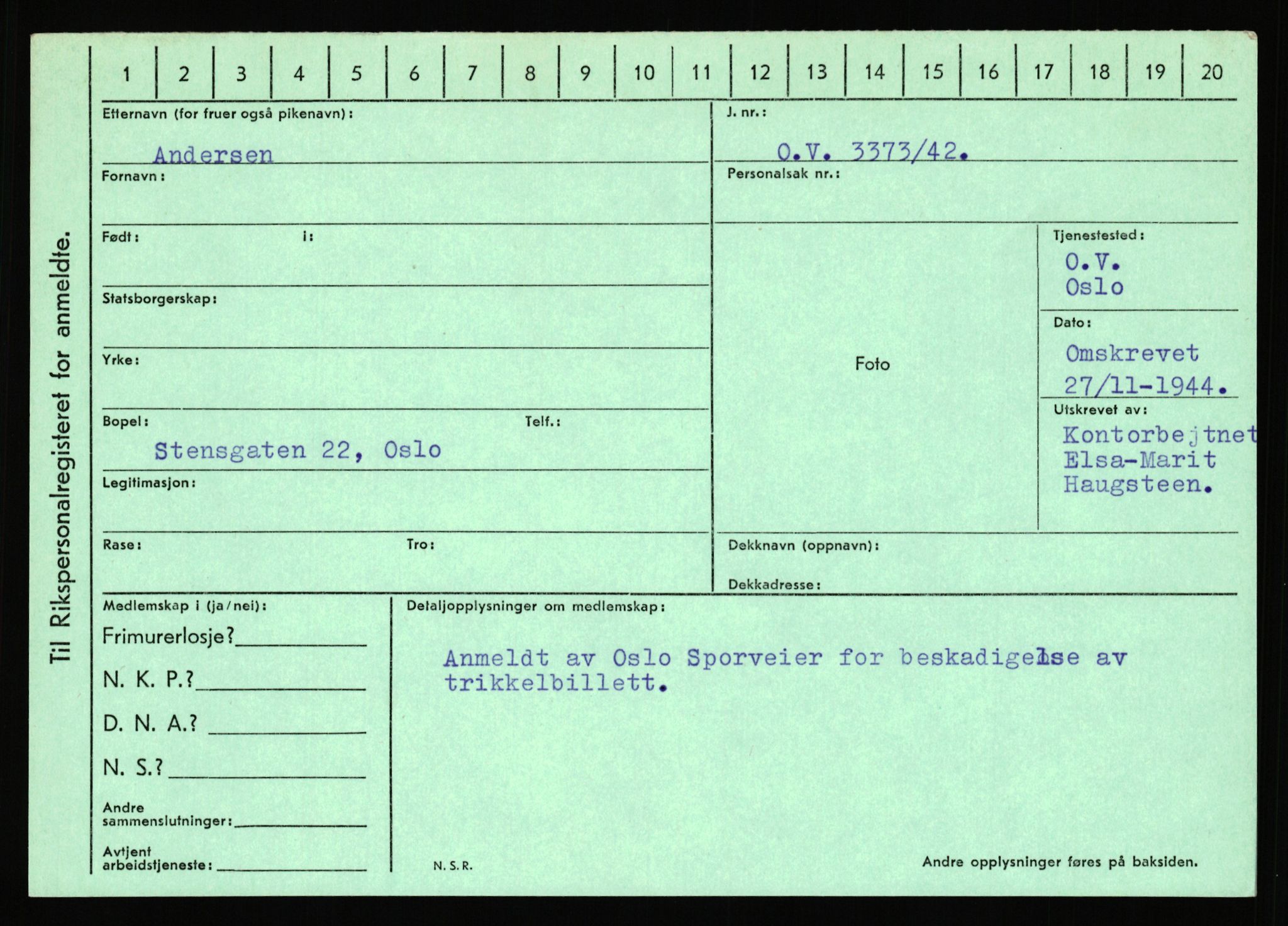 Statspolitiet - Hovedkontoret / Osloavdelingen, AV/RA-S-1329/C/Ca/L0001: Aabakken - Armann, 1943-1945, s. 1927