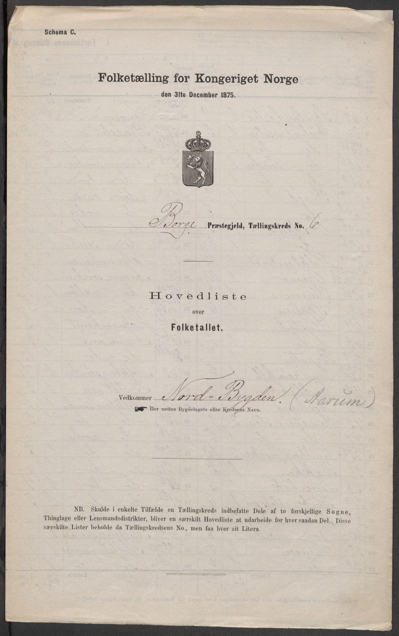 RA, Folketelling 1875 for 0113P Borge prestegjeld, 1875, s. 18