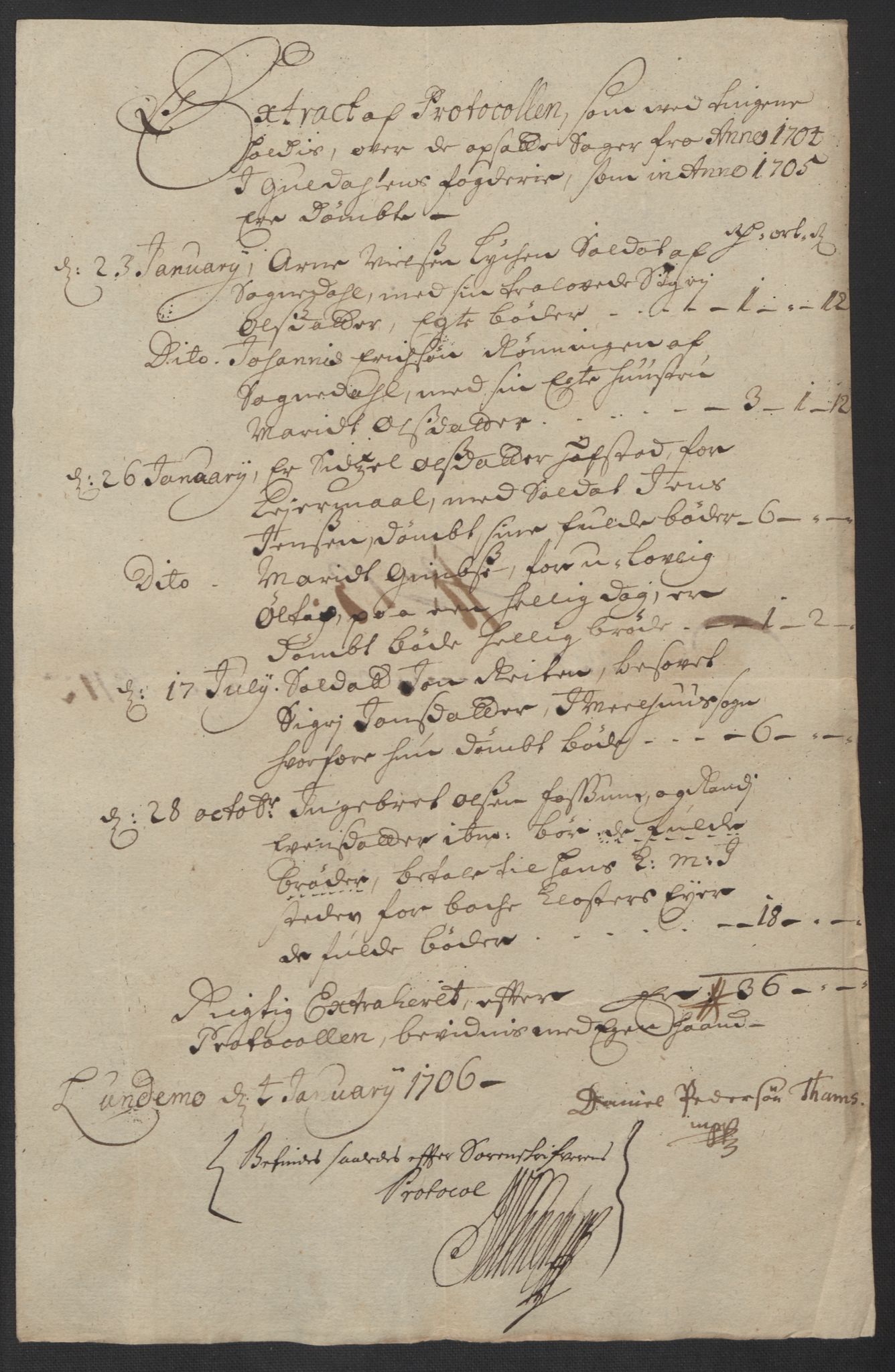 Rentekammeret inntil 1814, Reviderte regnskaper, Fogderegnskap, RA/EA-4092/R60/L3955: Fogderegnskap Orkdal og Gauldal, 1705, s. 396