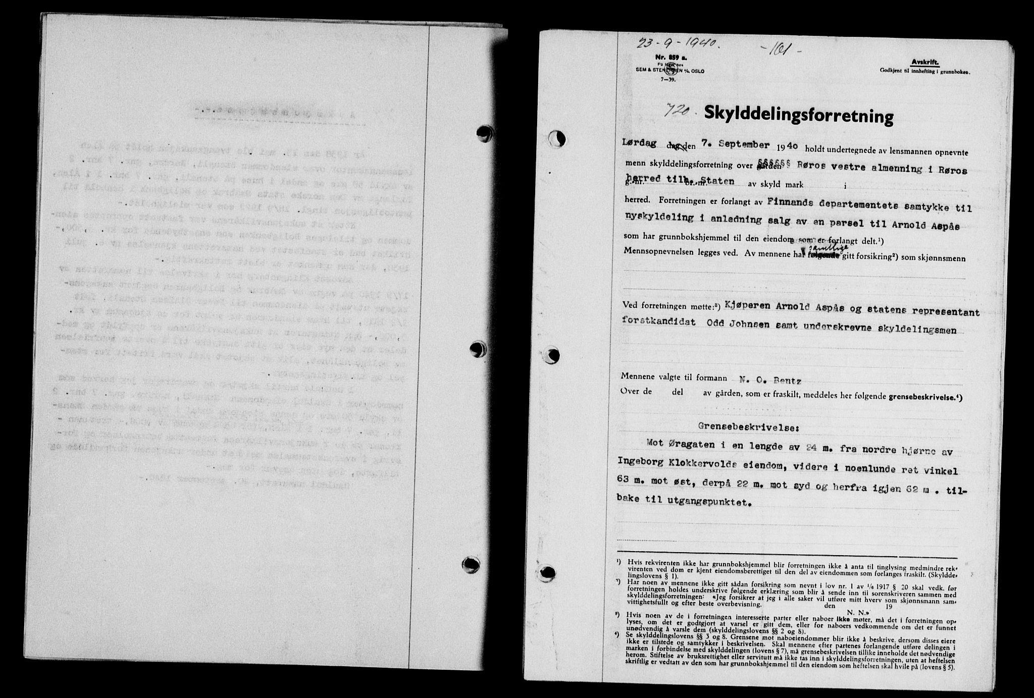 Gauldal sorenskriveri, SAT/A-0014/1/2/2C/L0052: Pantebok nr. 57, 1940-1941, Dagboknr: 720/1940