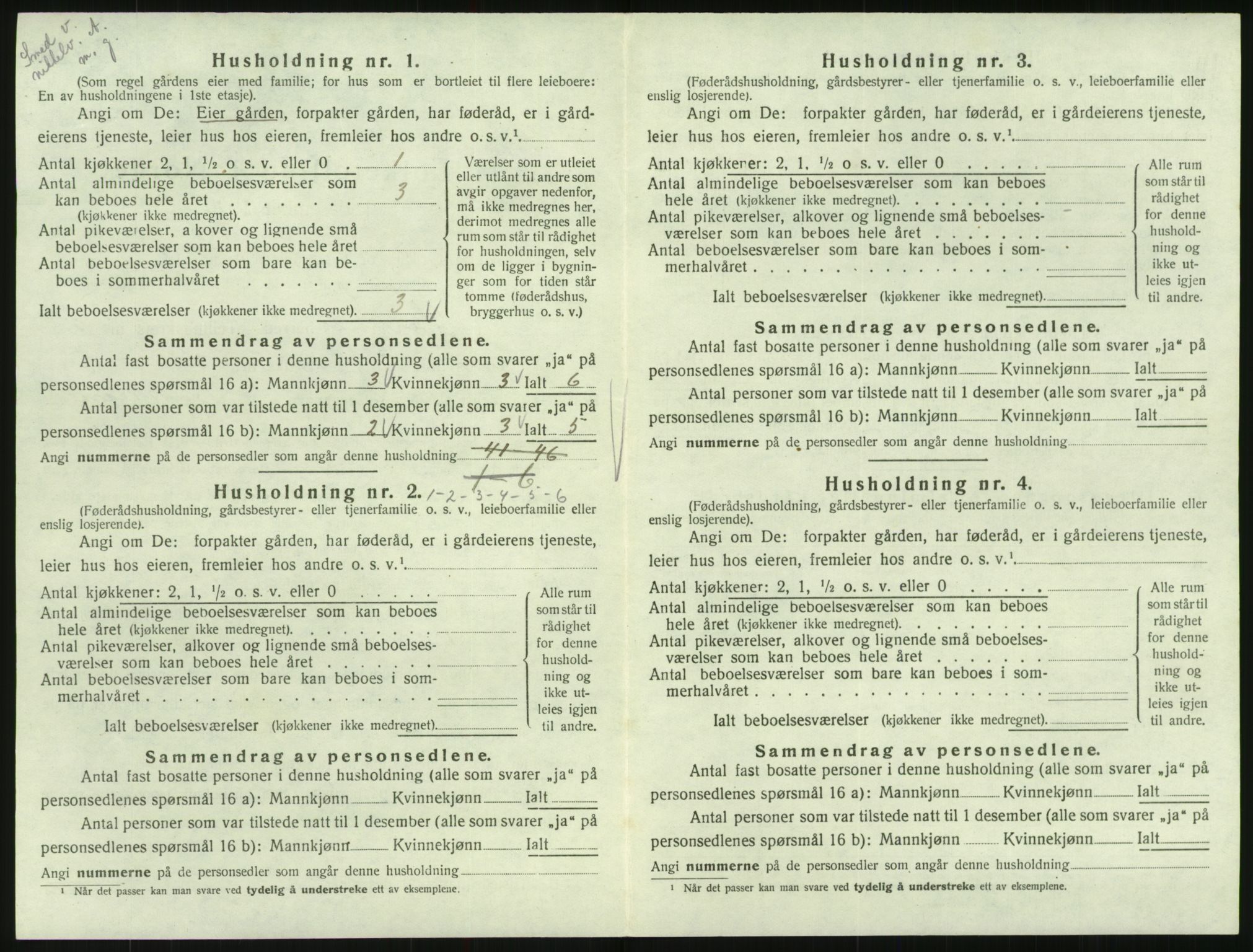 SAK, Folketelling 1920 for 0936 Hornnes herred, 1920, s. 106
