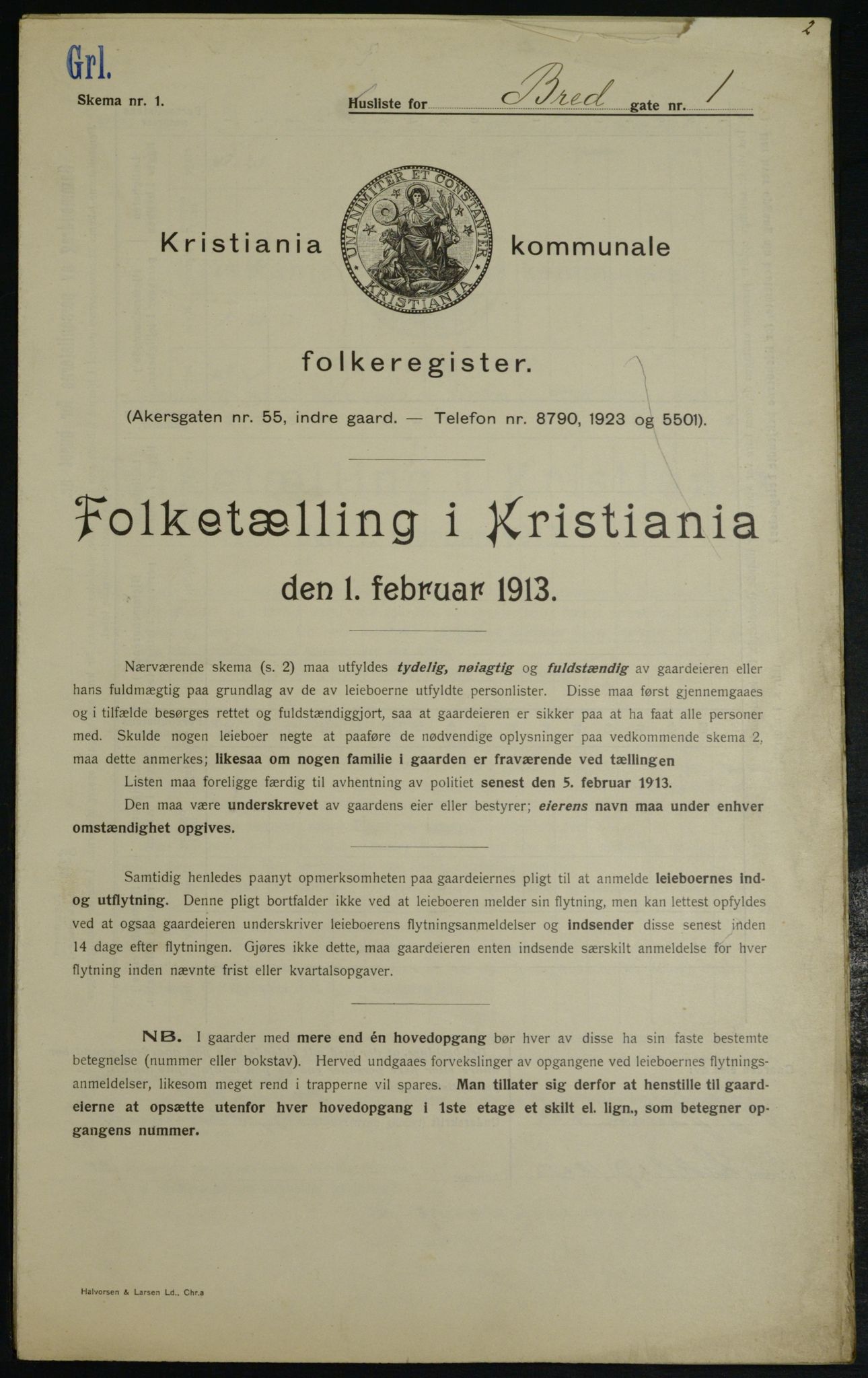 OBA, Kommunal folketelling 1.2.1913 for Kristiania, 1913, s. 8030