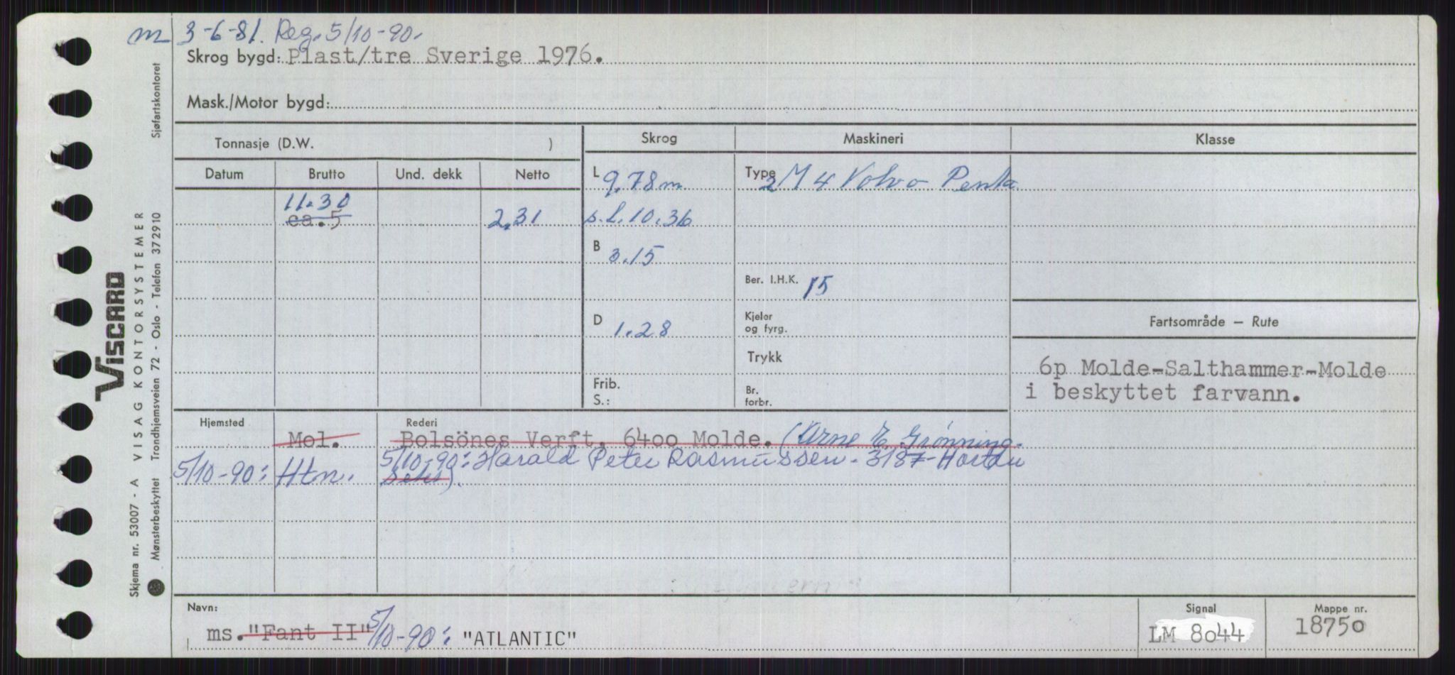 Sjøfartsdirektoratet med forløpere, Skipsmålingen, RA/S-1627/H/Ha/L0001/0001: Fartøy, A-Eig / Fartøy A-Bjøn, s. 487