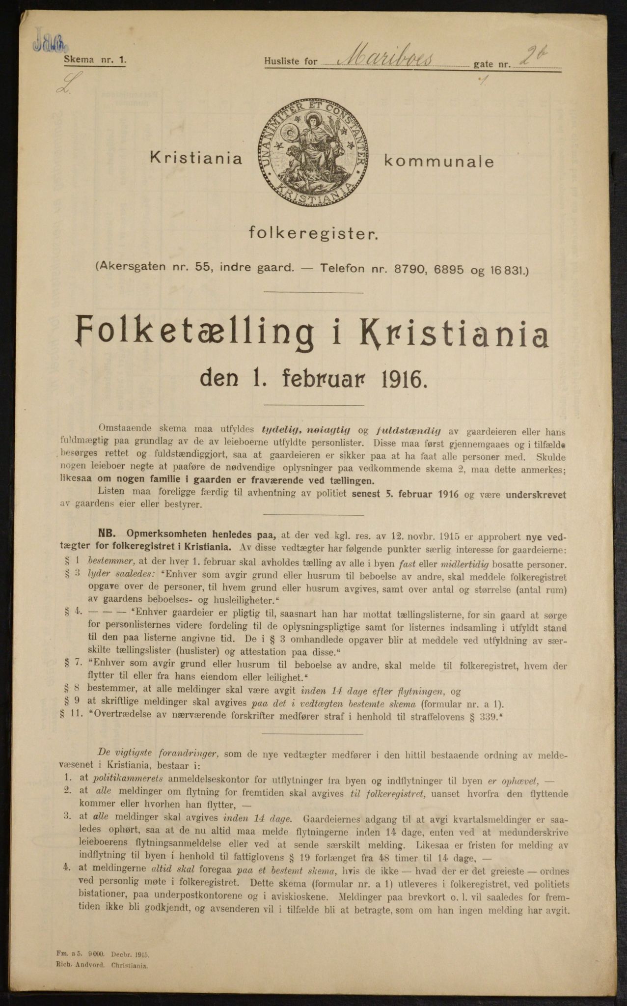 OBA, Kommunal folketelling 1.2.1916 for Kristiania, 1916, s. 61821