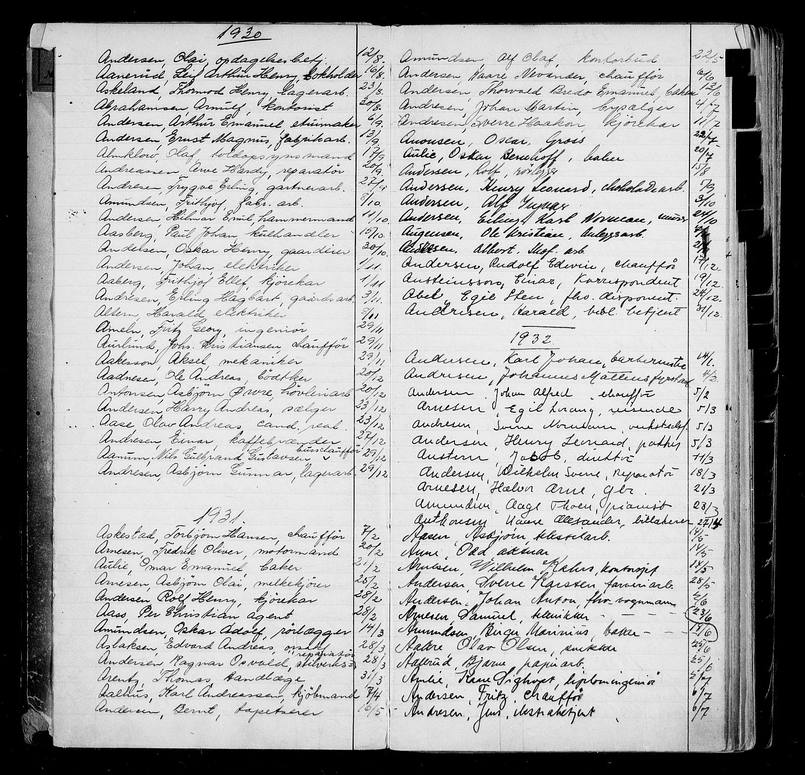 Oslo byfogd avd. I, AV/SAO-A-10220/L/La/L0004: Vigselsregister, 1926-1936, s. 5