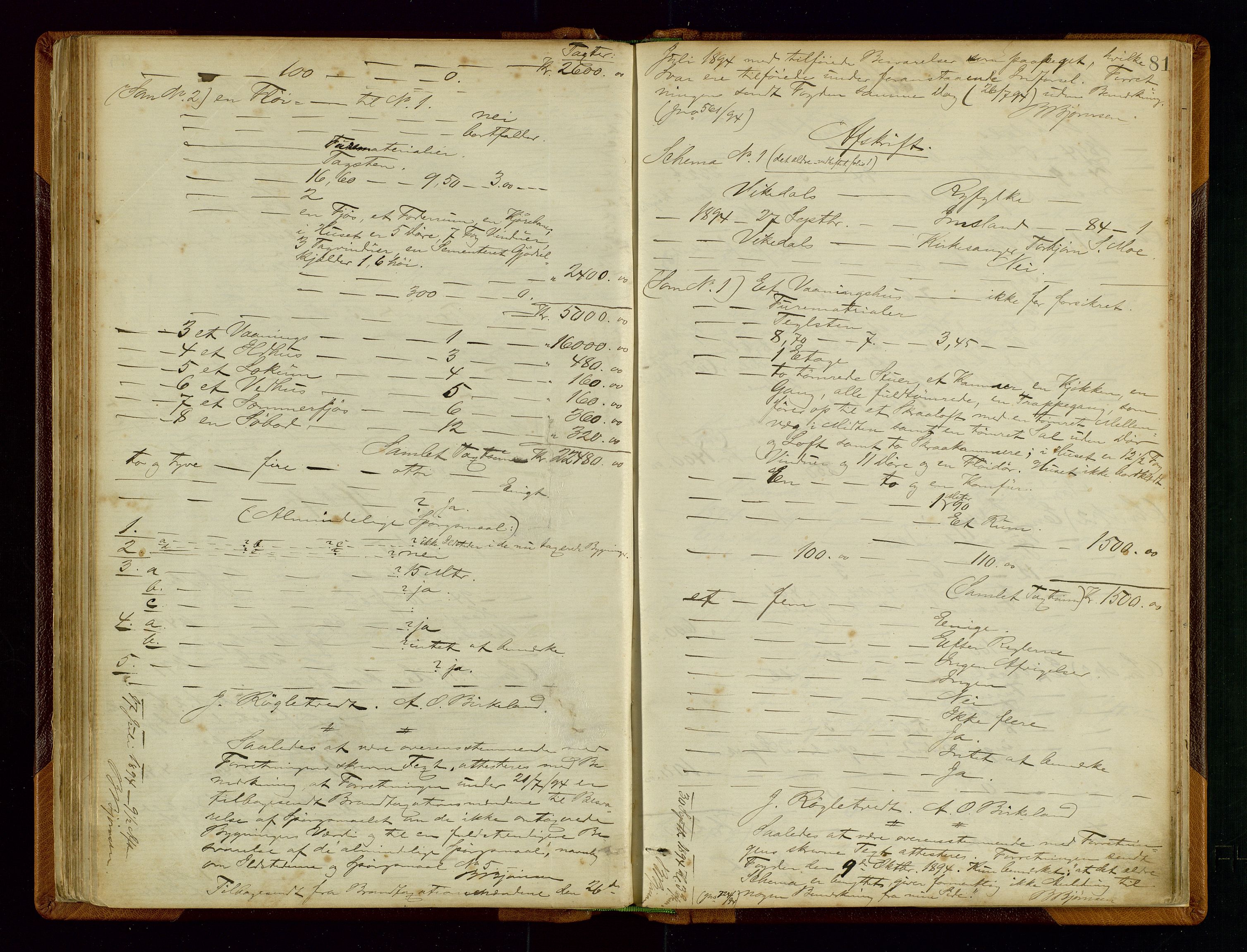 Vikedal lensmannskontor, AV/SAST-A-100179/Gob/L0003: Branntakstprotokoll, 1882-1942, s. 80b-81a