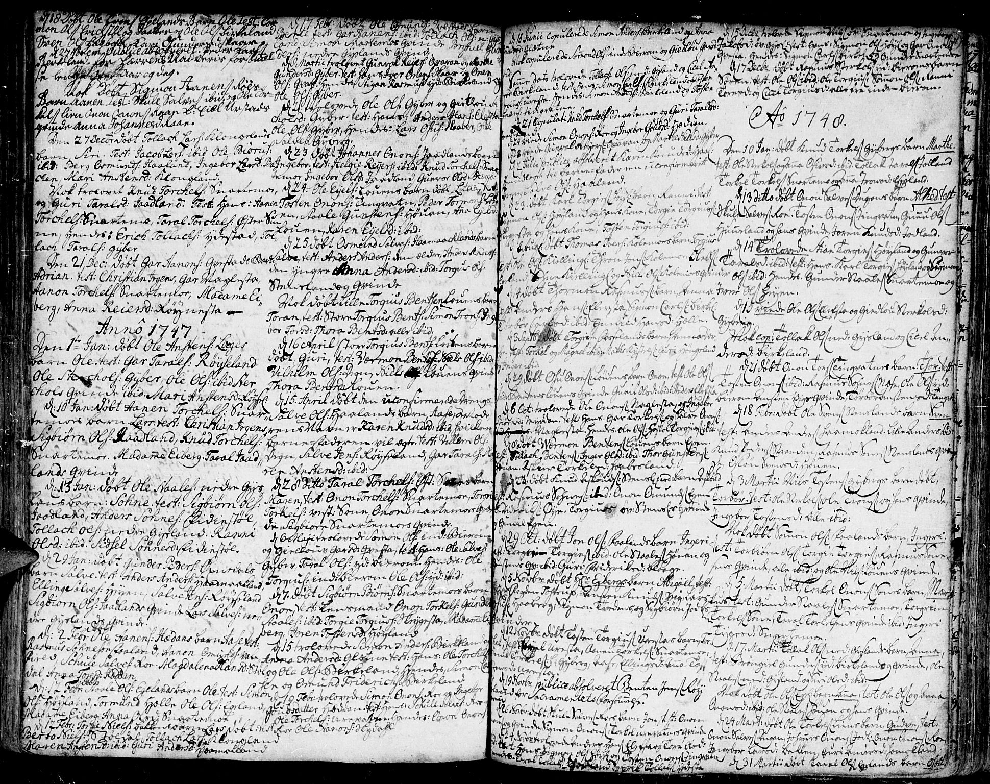 Kvinesdal sokneprestkontor, AV/SAK-1111-0026/F/Fa/Fab/L0001: Ministerialbok nr. A 1 /3, 1710-1760, s. 164