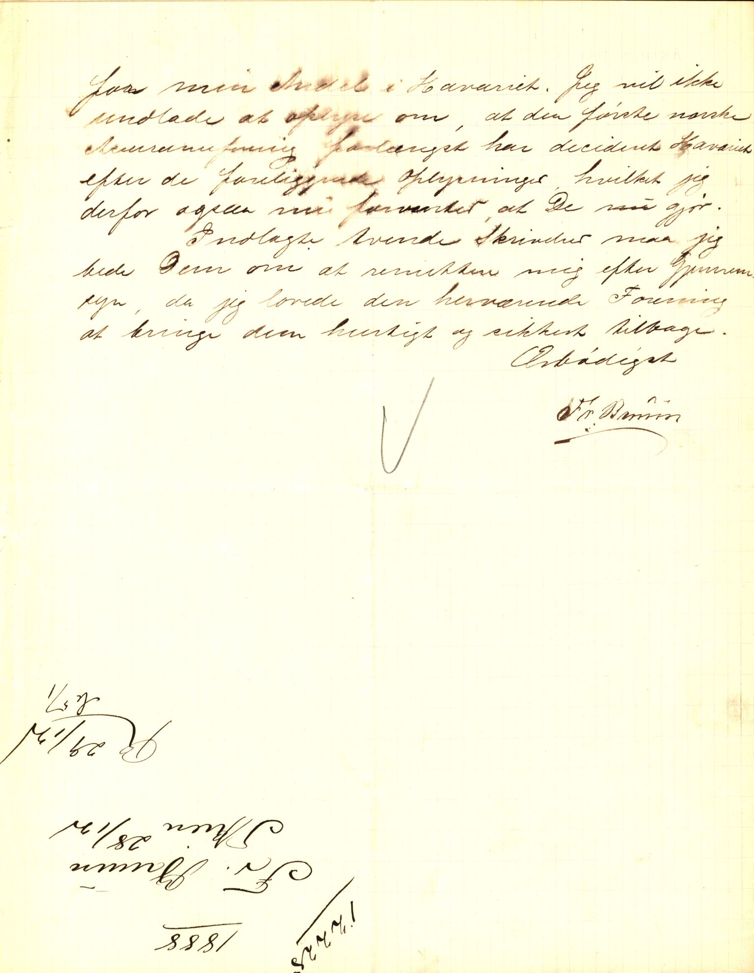 Pa 63 - Østlandske skibsassuranceforening, VEMU/A-1079/G/Ga/L0022/0008: Havaridokumenter / Magna av Haugesund, Marie, Mars, Mary, Mizpa, 1888, s. 2