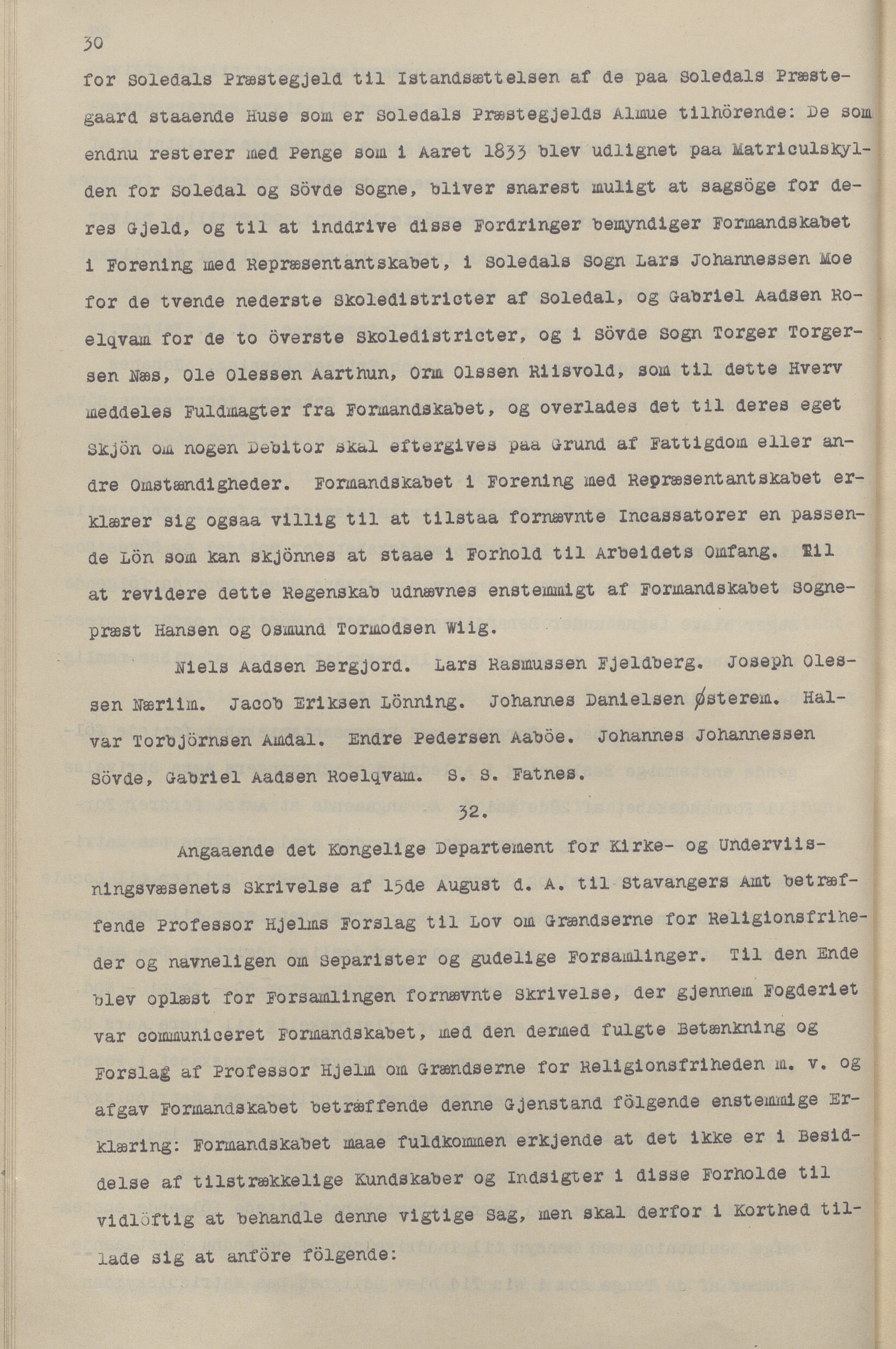 Sauda kommune - Formannskapet/sentraladministrasjonen, IKAR/K-100597/A/Aa/L0001: Møtebok, 1838-1888, s. 30