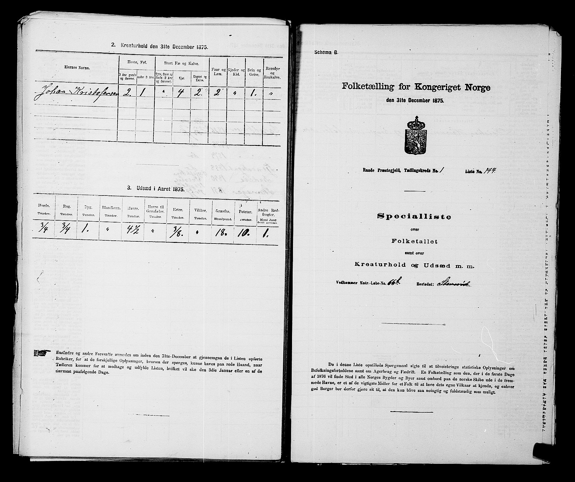 RA, Folketelling 1875 for 0135P Råde prestegjeld, 1875, s. 320