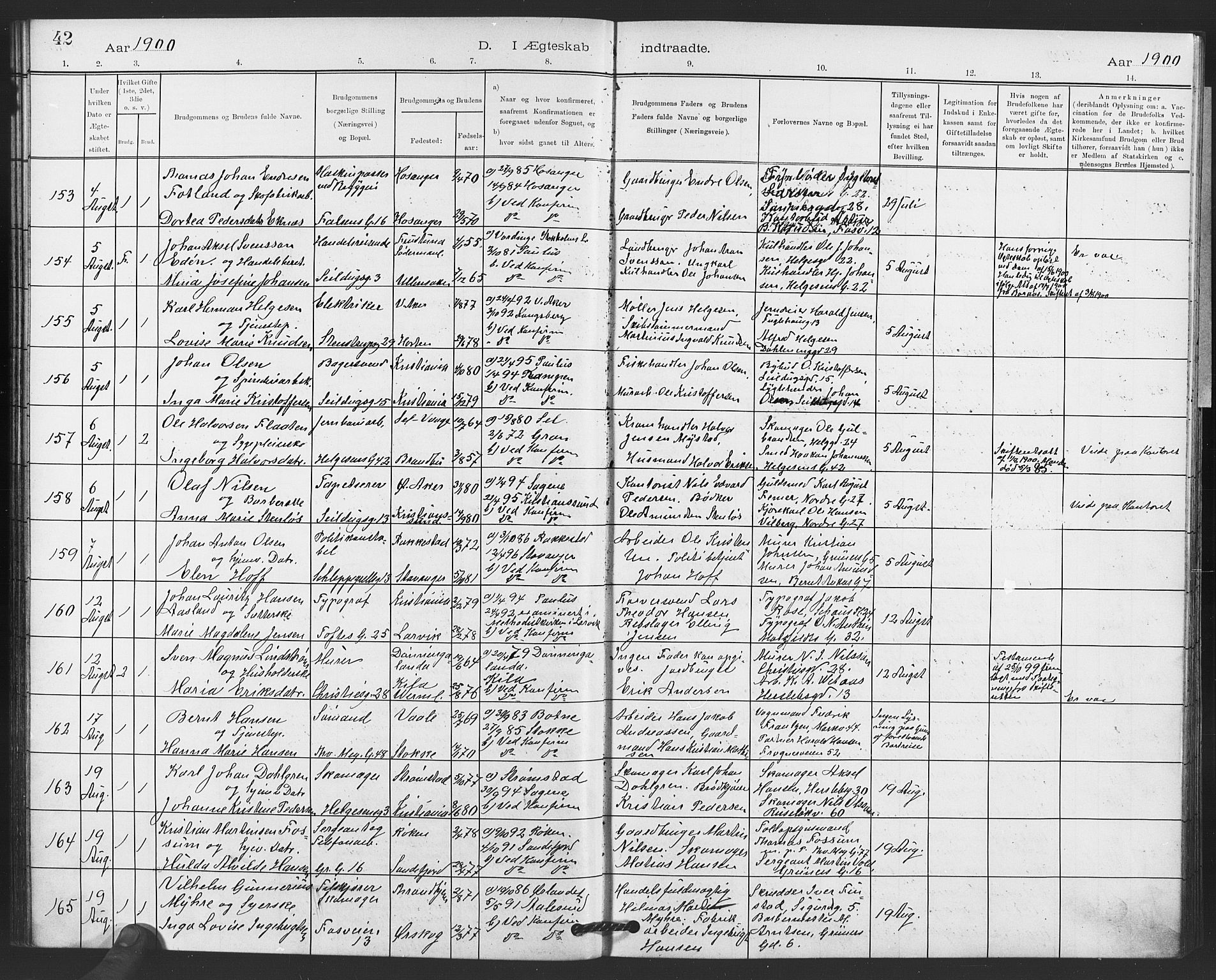 Paulus prestekontor Kirkebøker, AV/SAO-A-10871/F/Fa/L0010: Ministerialbok nr. 10, 1898-1906, s. 42