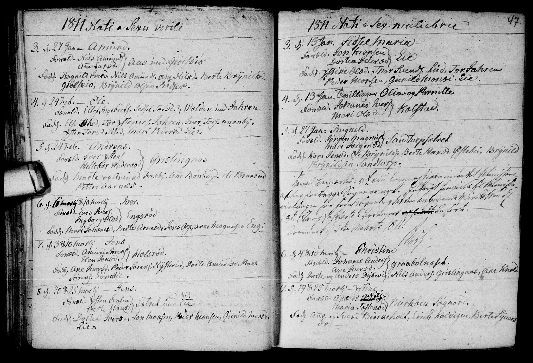 Aremark prestekontor Kirkebøker, SAO/A-10899/F/Fb/L0003: Ministerialbok nr.  II 3, 1796-1814, s. 47
