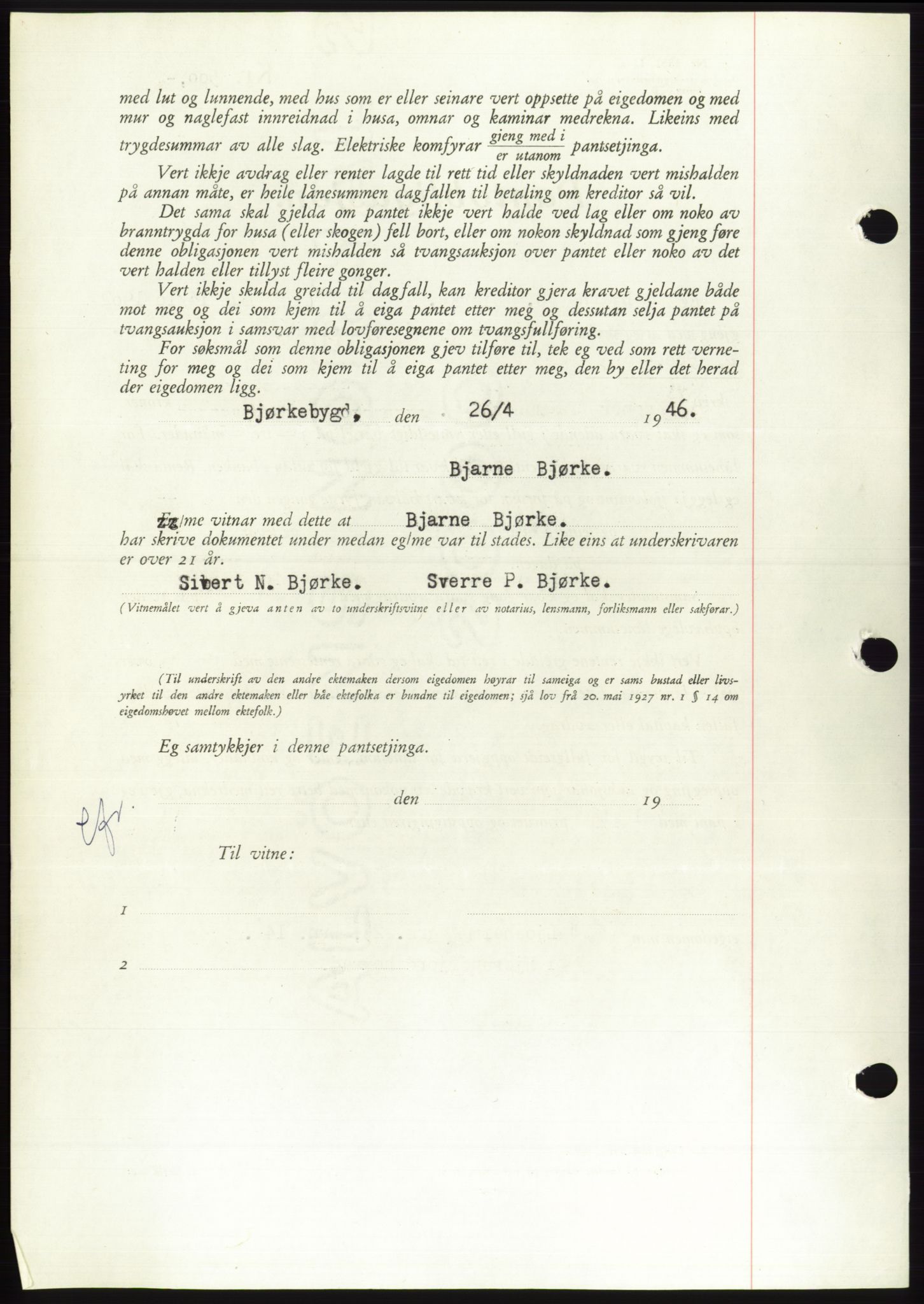 Søre Sunnmøre sorenskriveri, AV/SAT-A-4122/1/2/2C/L0114: Pantebok nr. 1-2B, 1943-1947, Dagboknr: 398/1946