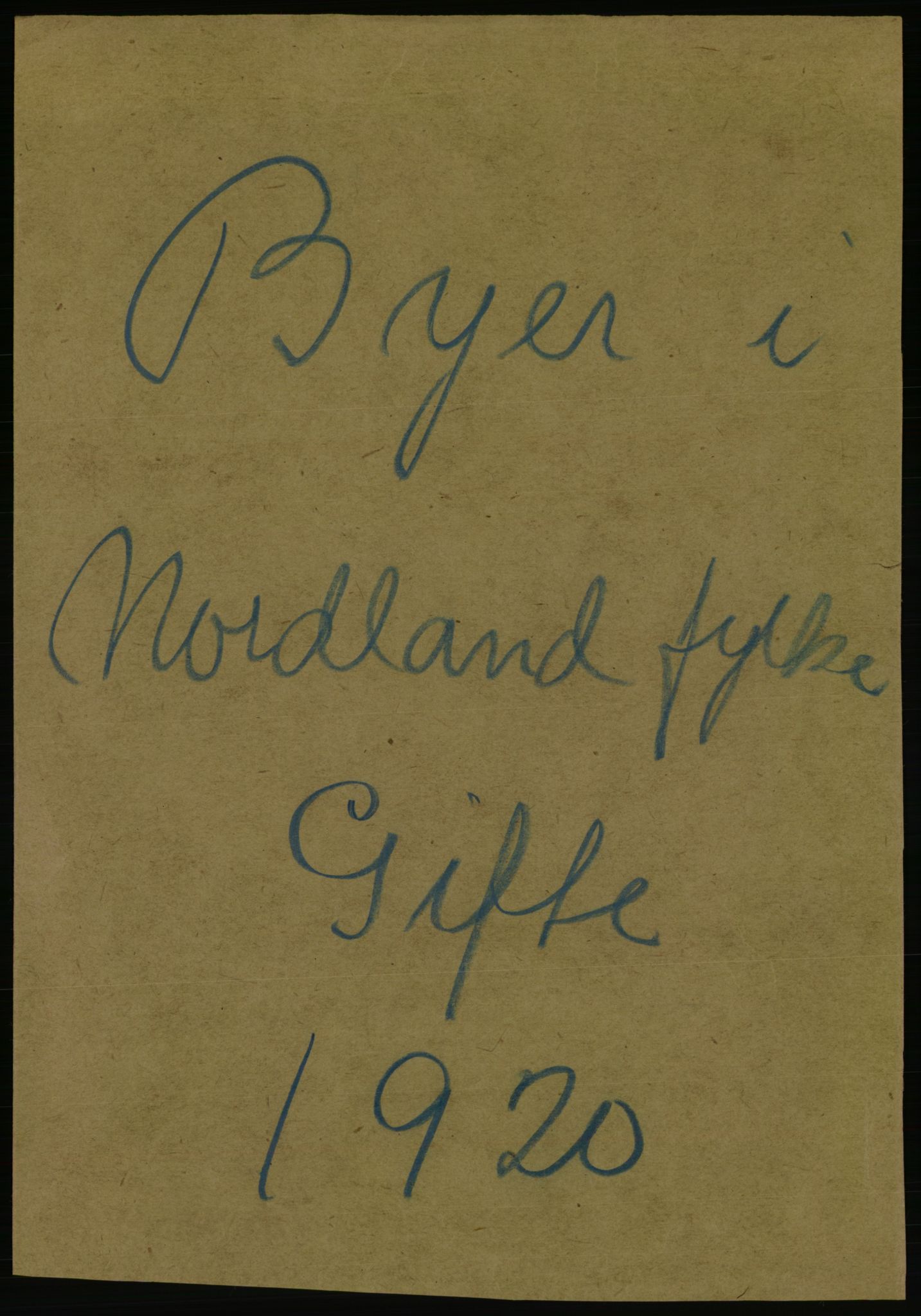 Statistisk sentralbyrå, Sosiodemografiske emner, Befolkning, RA/S-2228/D/Df/Dfb/Dfbj/L0057: Nordland fylke: Gifte, dødfødte. Bygder og byer., 1920, s. 1