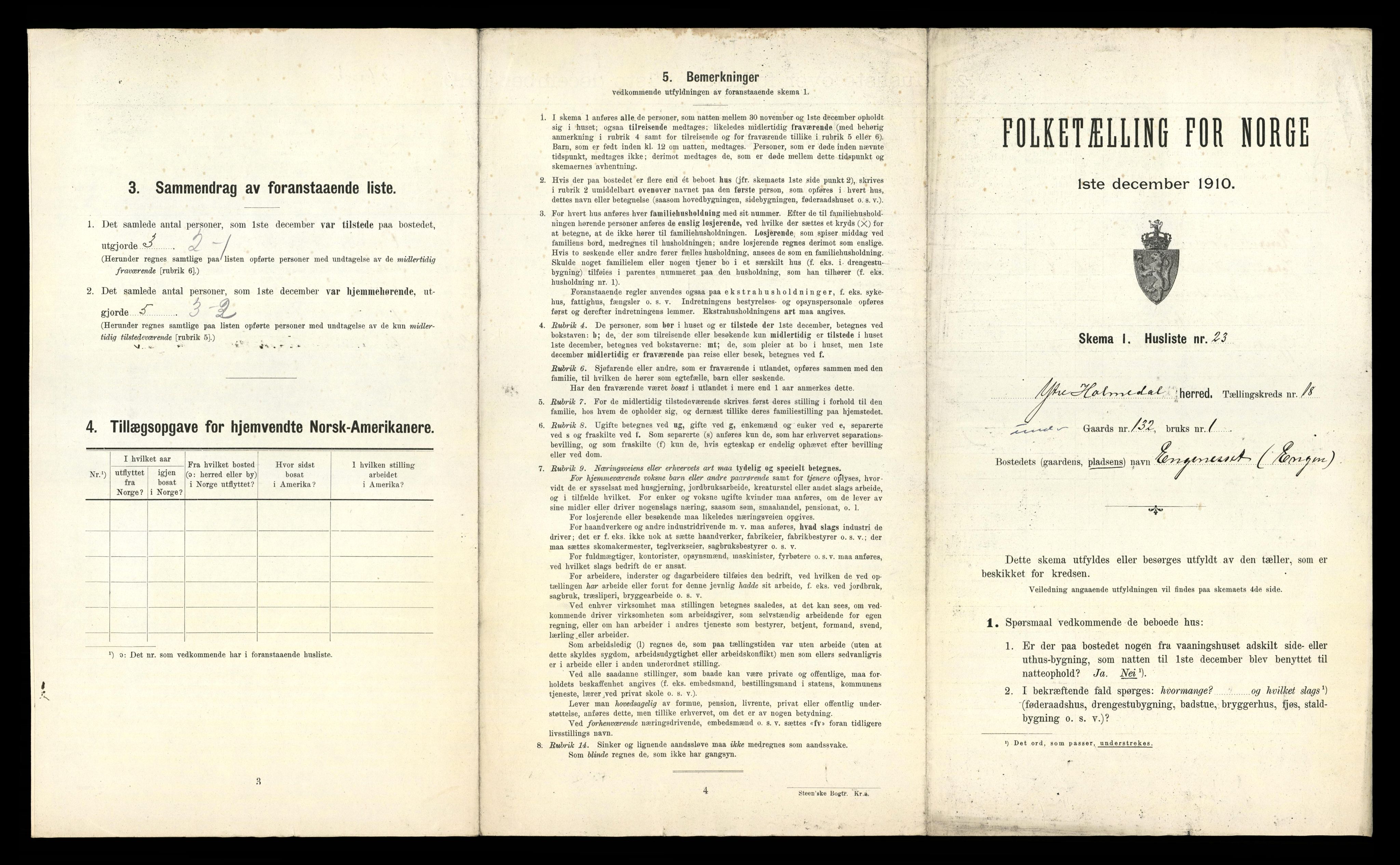 RA, Folketelling 1910 for 1429 Ytre Holmedal herred, 1910, s. 1294