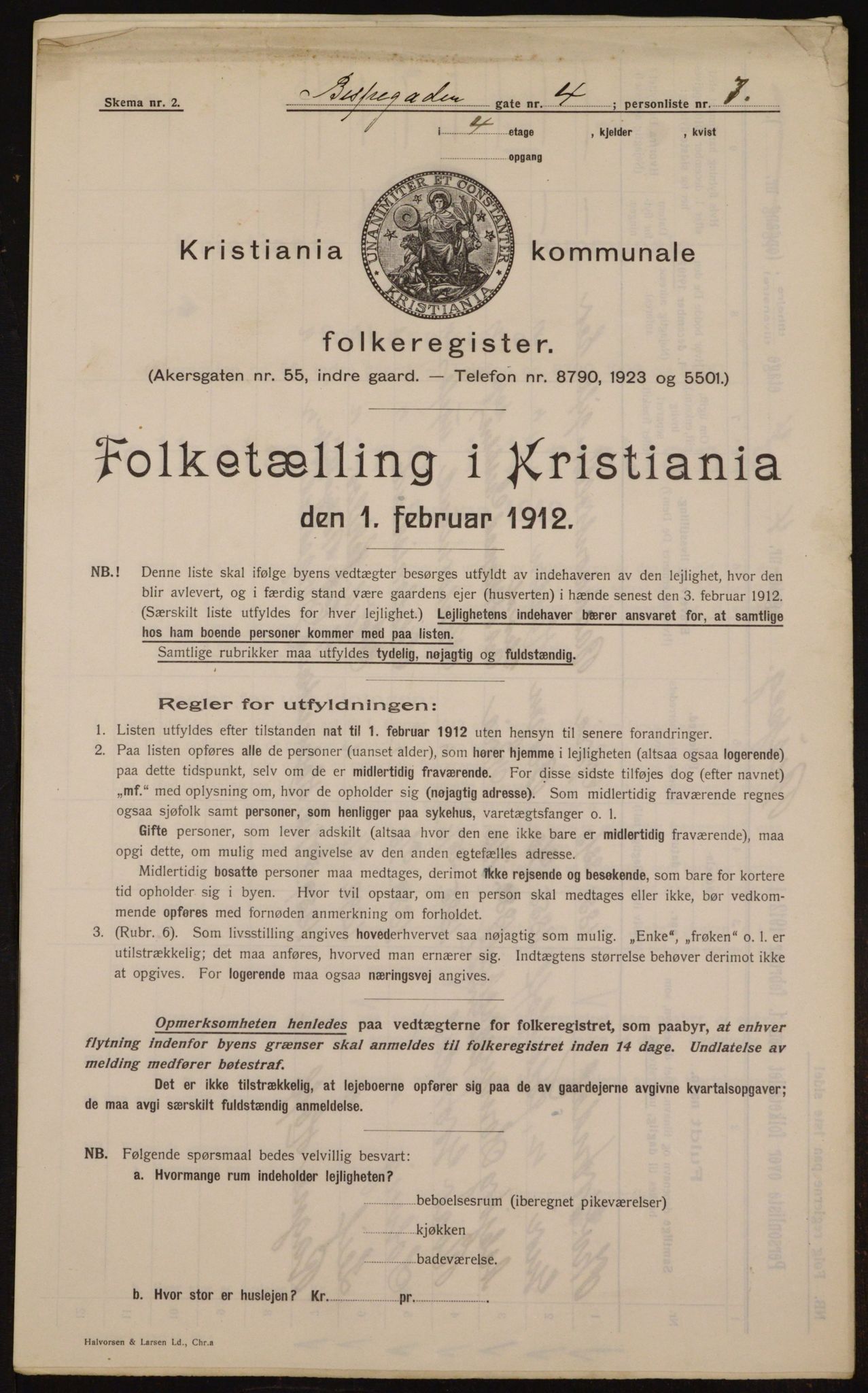 OBA, Kommunal folketelling 1.2.1912 for Kristiania, 1912, s. 5219