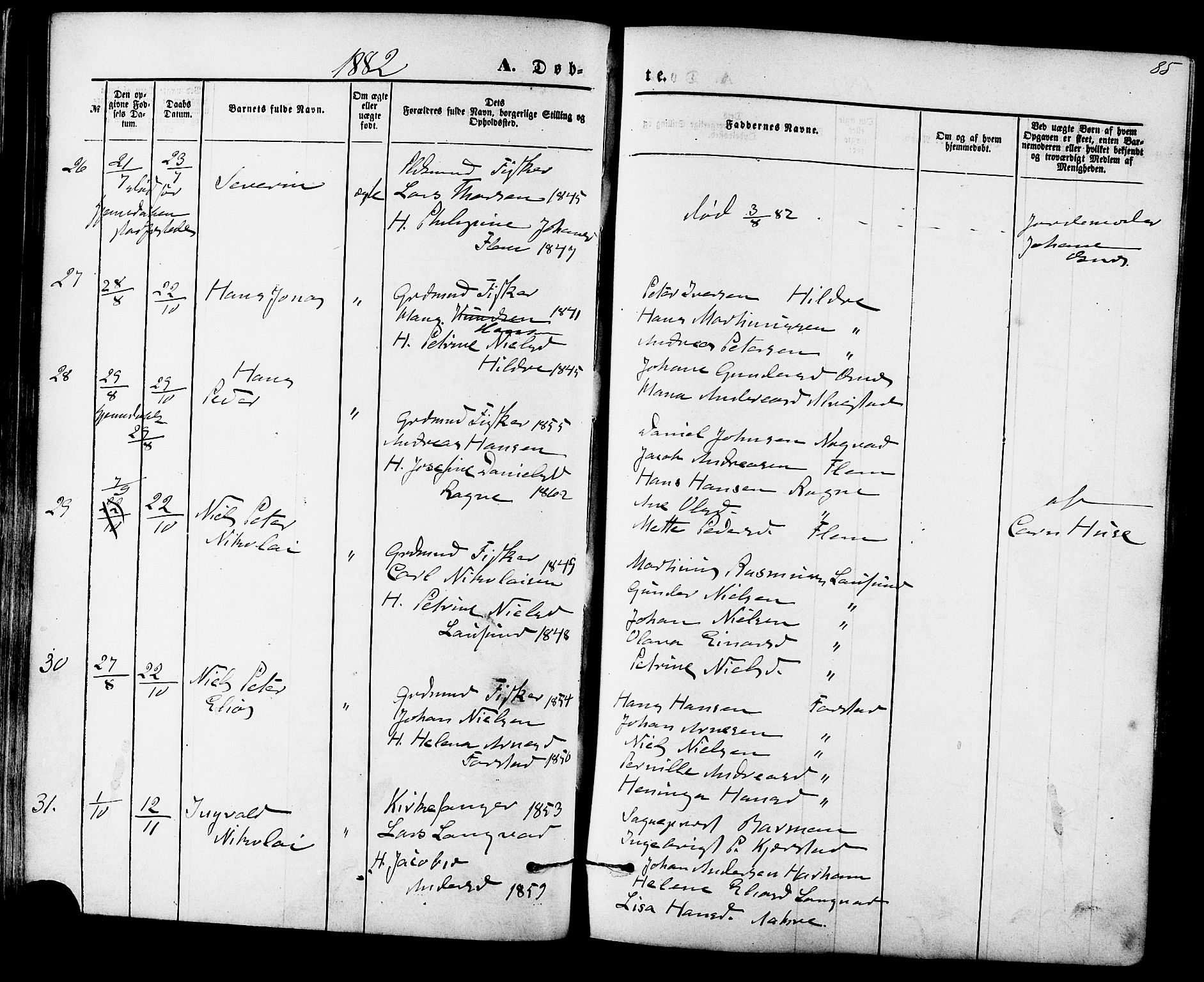 Ministerialprotokoller, klokkerbøker og fødselsregistre - Møre og Romsdal, AV/SAT-A-1454/536/L0500: Ministerialbok nr. 536A09, 1876-1889, s. 85
