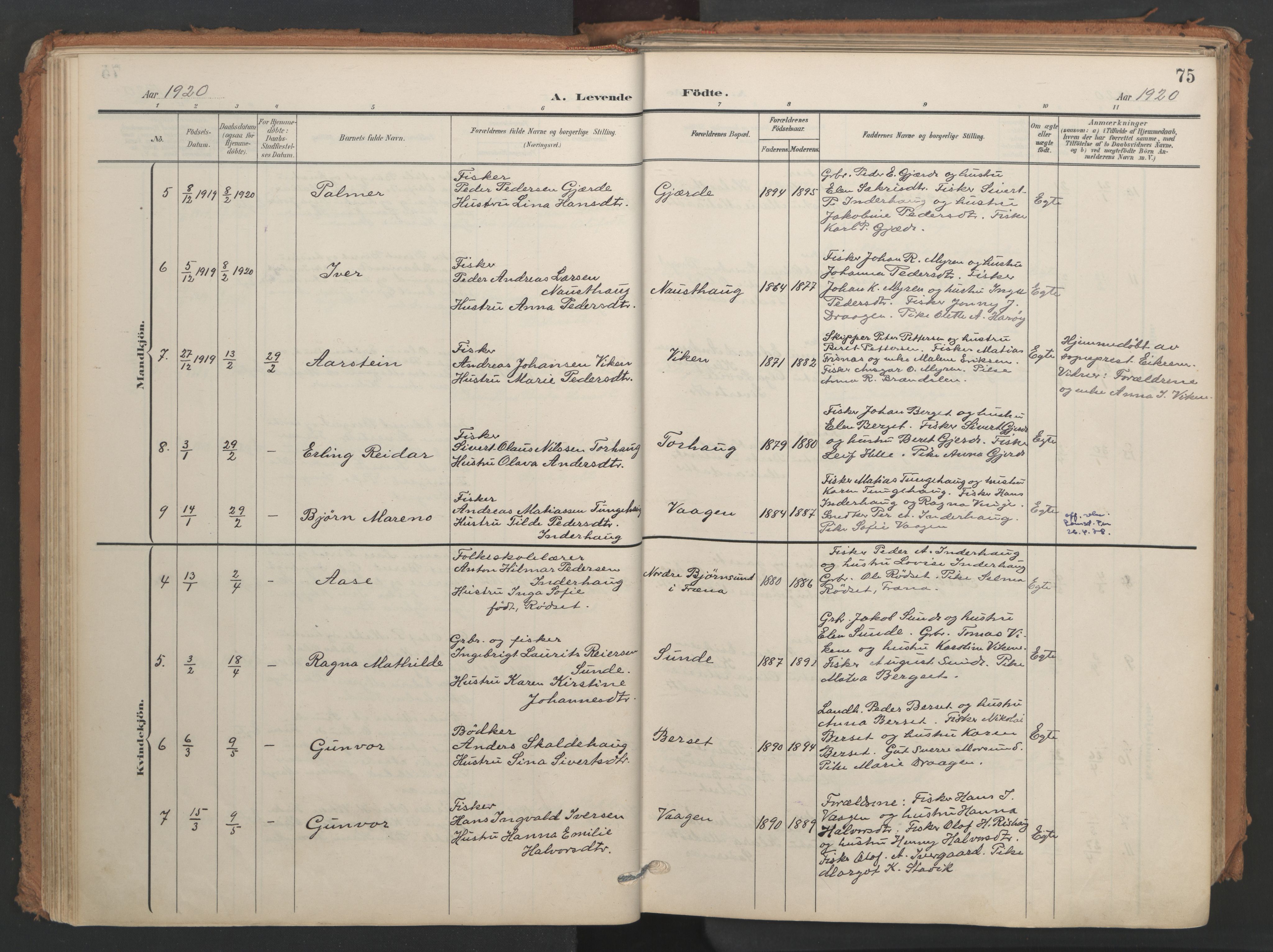 Ministerialprotokoller, klokkerbøker og fødselsregistre - Møre og Romsdal, AV/SAT-A-1454/566/L0771: Ministerialbok nr. 566A10, 1904-1929, s. 75