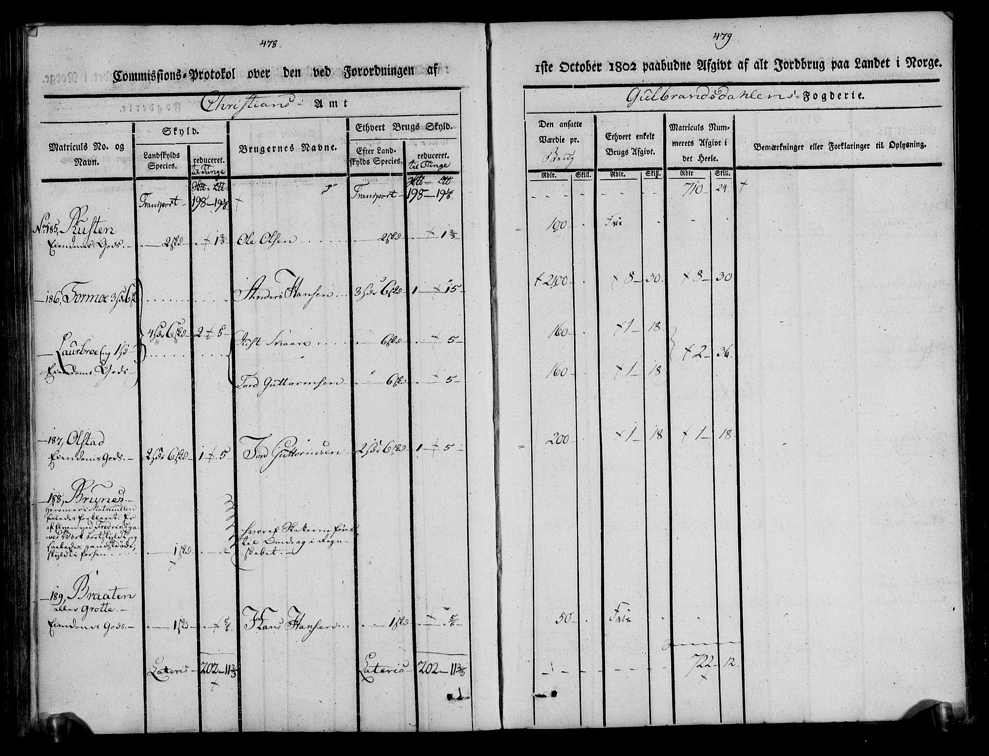 Rentekammeret inntil 1814, Realistisk ordnet avdeling, AV/RA-EA-4070/N/Ne/Nea/L0039: Gudbrandsdalen fogderi. Kommisjonsprotokoll, 1803, s. 245