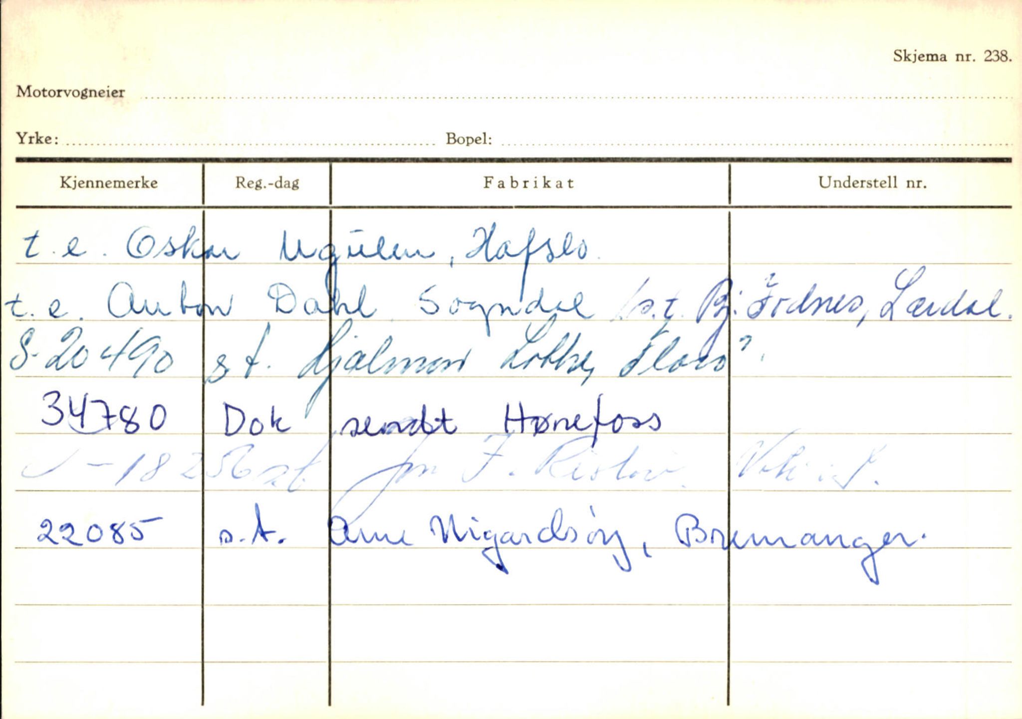 Statens vegvesen, Sogn og Fjordane vegkontor, AV/SAB-A-5301/4/F/L0125: Eigarregister Sogndal V-Å. Aurland A-Å. Fjaler A-N, 1945-1975, s. 39