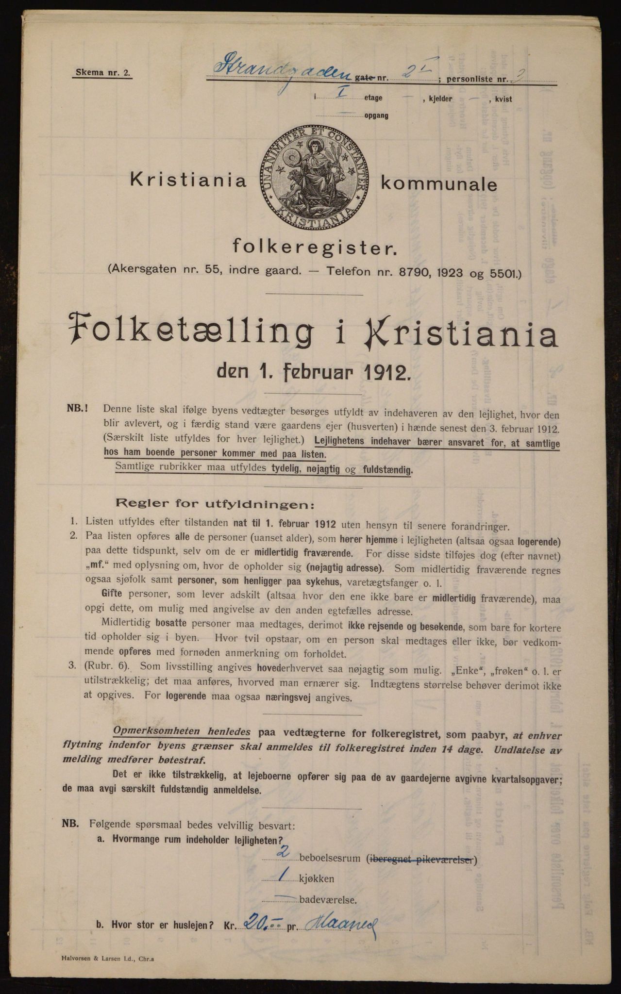 OBA, Kommunal folketelling 1.2.1912 for Kristiania, 1912, s. 103681