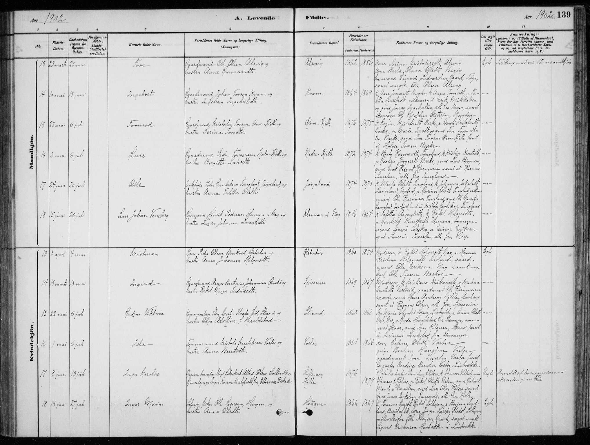 Strand sokneprestkontor, AV/SAST-A-101828/H/Ha/Hab/L0004: Klokkerbok nr. B 4, 1878-1903, s. 139