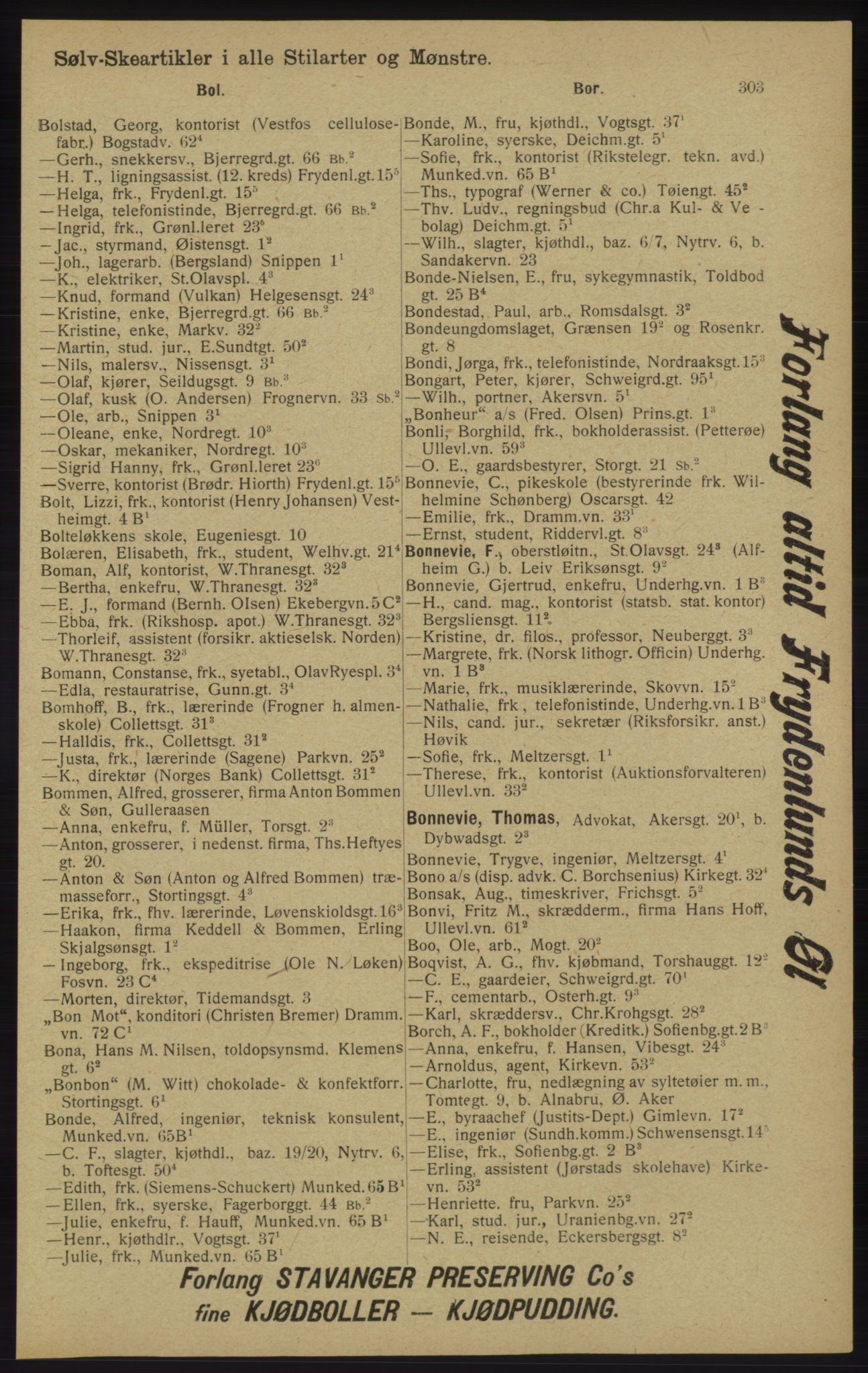 Kristiania/Oslo adressebok, PUBL/-, 1913, s. 313