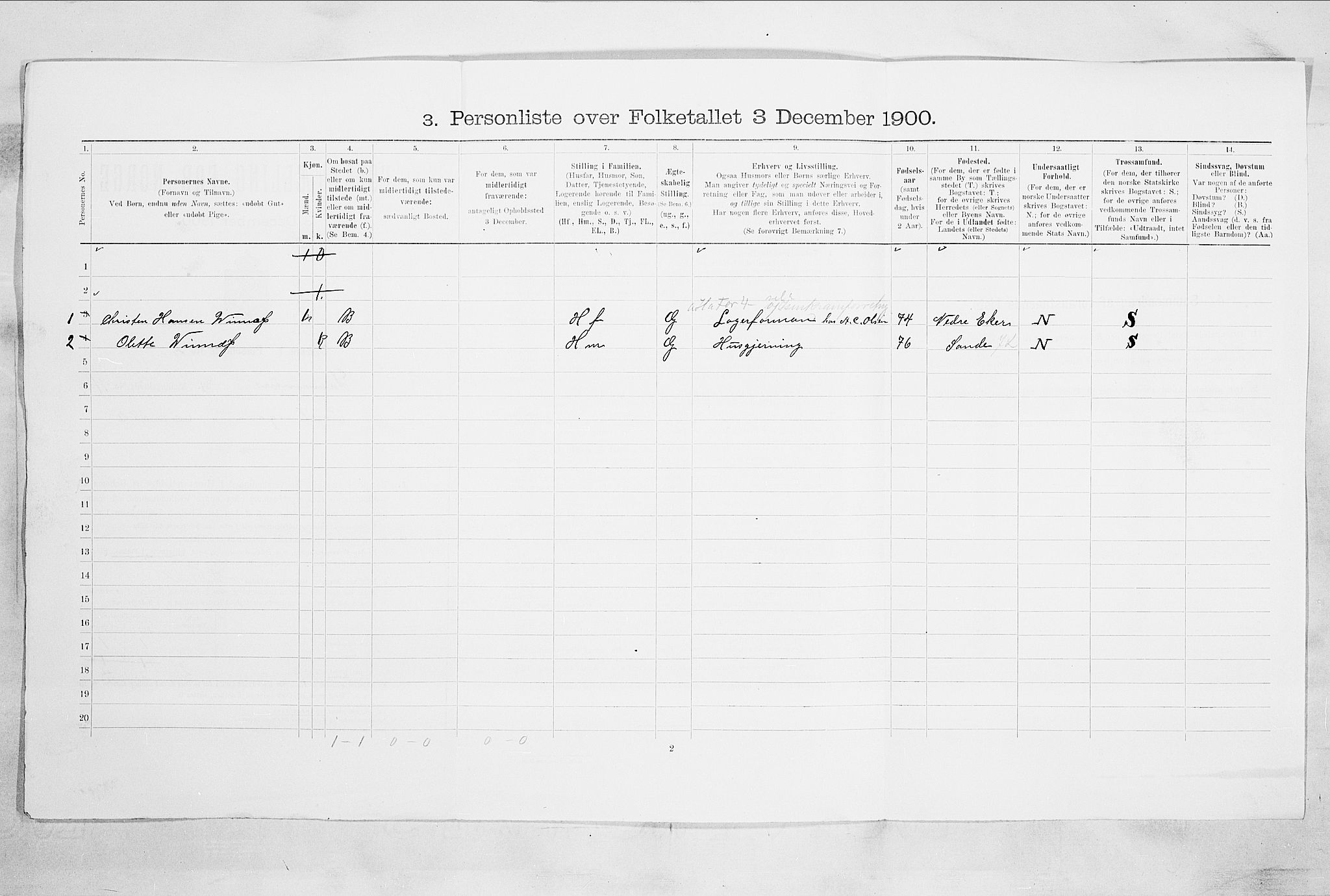 RA, Folketelling 1900 for 0602 Drammen kjøpstad, 1900, s. 2735