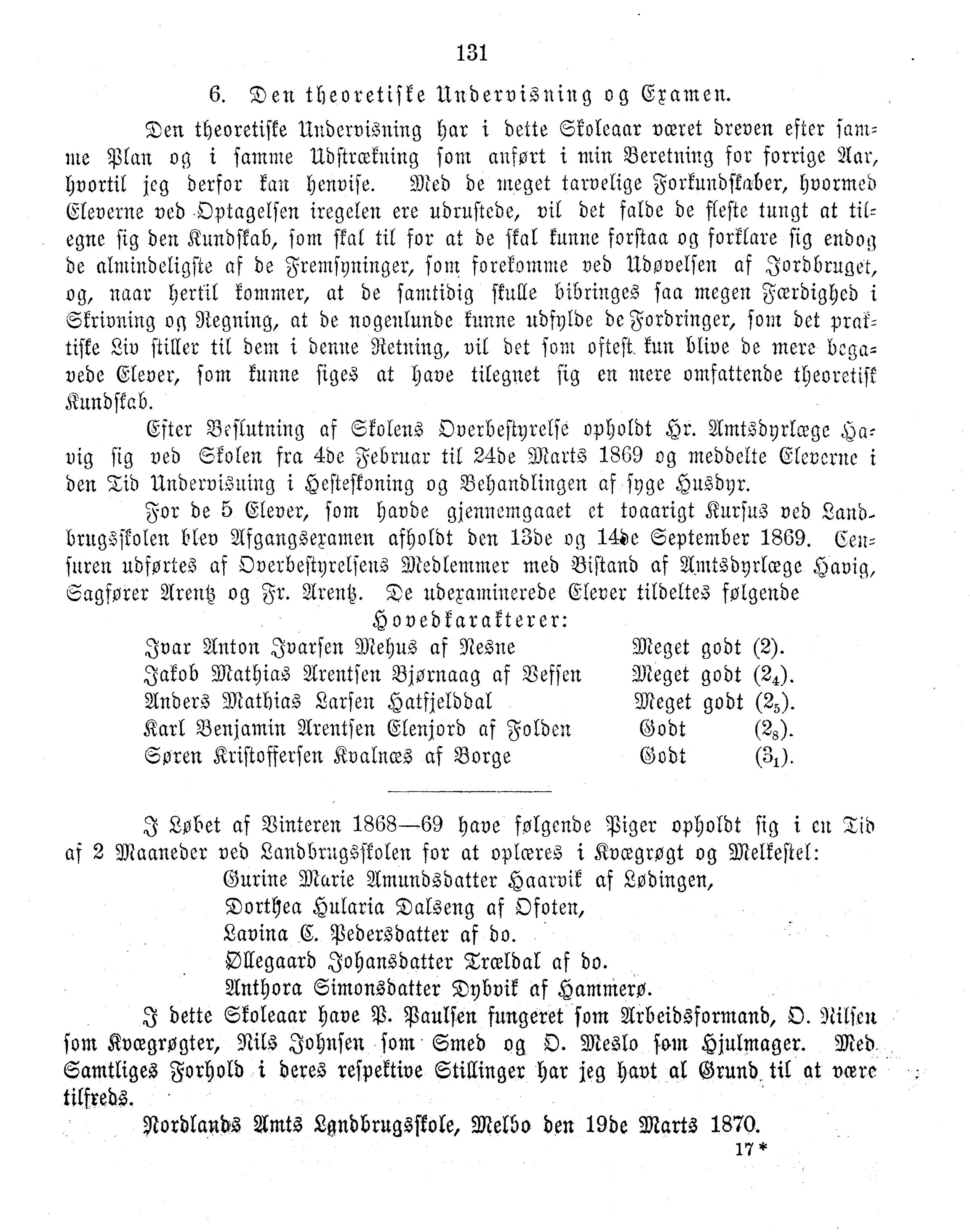 Nordland Fylkeskommune. Fylkestinget, AIN/NFK-17/176/A/Ac/L0006: Fylkestingsforhandlinger 1870, 1870