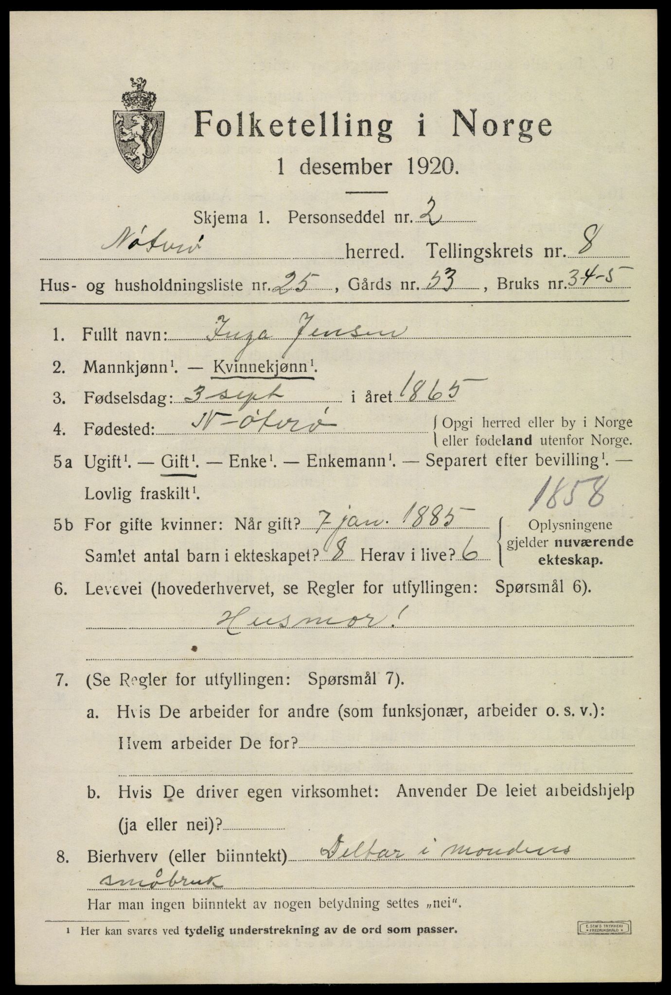 SAKO, Folketelling 1920 for 0722 Nøtterøy herred, 1920, s. 10659