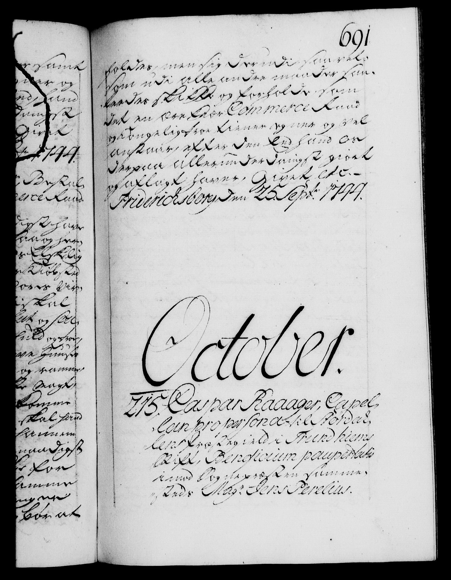 Danske Kanselli 1572-1799, RA/EA-3023/F/Fc/Fca/Fcaa/L0033: Norske registre, 1743-1744, s. 691a