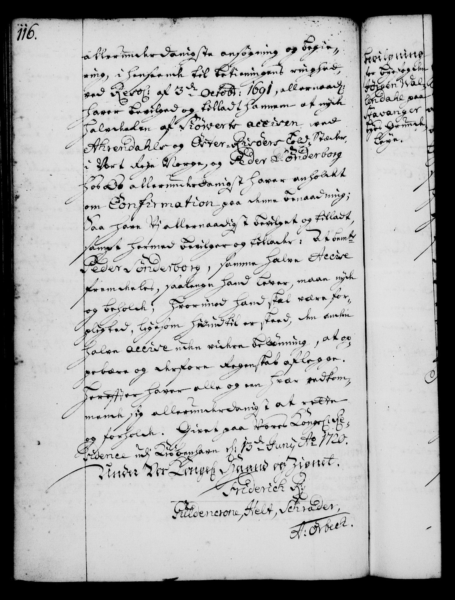 Rentekammeret, Kammerkanselliet, AV/RA-EA-3111/G/Gg/Gga/L0001: Norsk ekspedisjonsprotokoll med register (merket RK 53.1), 1720-1723, s. 116