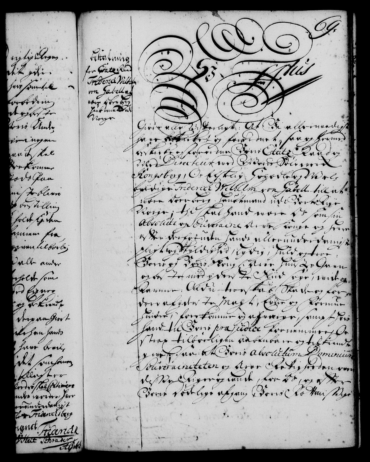 Rentekammeret, Kammerkanselliet, RA/EA-3111/G/Gg/Gge/L0001: Norsk bestallingsprotokoll med register (merket RK 53.25), 1720-1730, s. 69