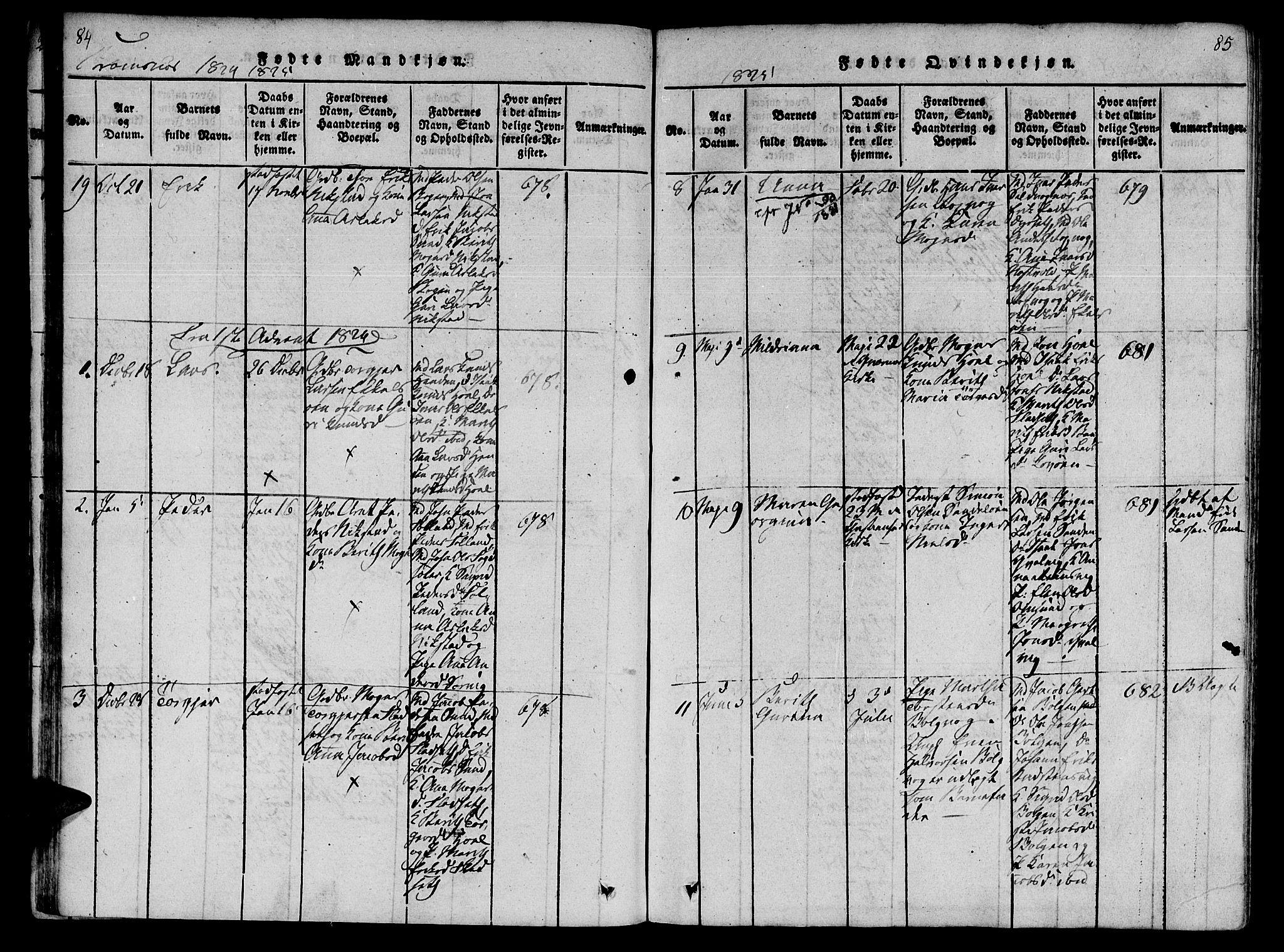 Ministerialprotokoller, klokkerbøker og fødselsregistre - Møre og Romsdal, AV/SAT-A-1454/568/L0800: Ministerialbok nr. 568A09 /2, 1820-1830, s. 84-85