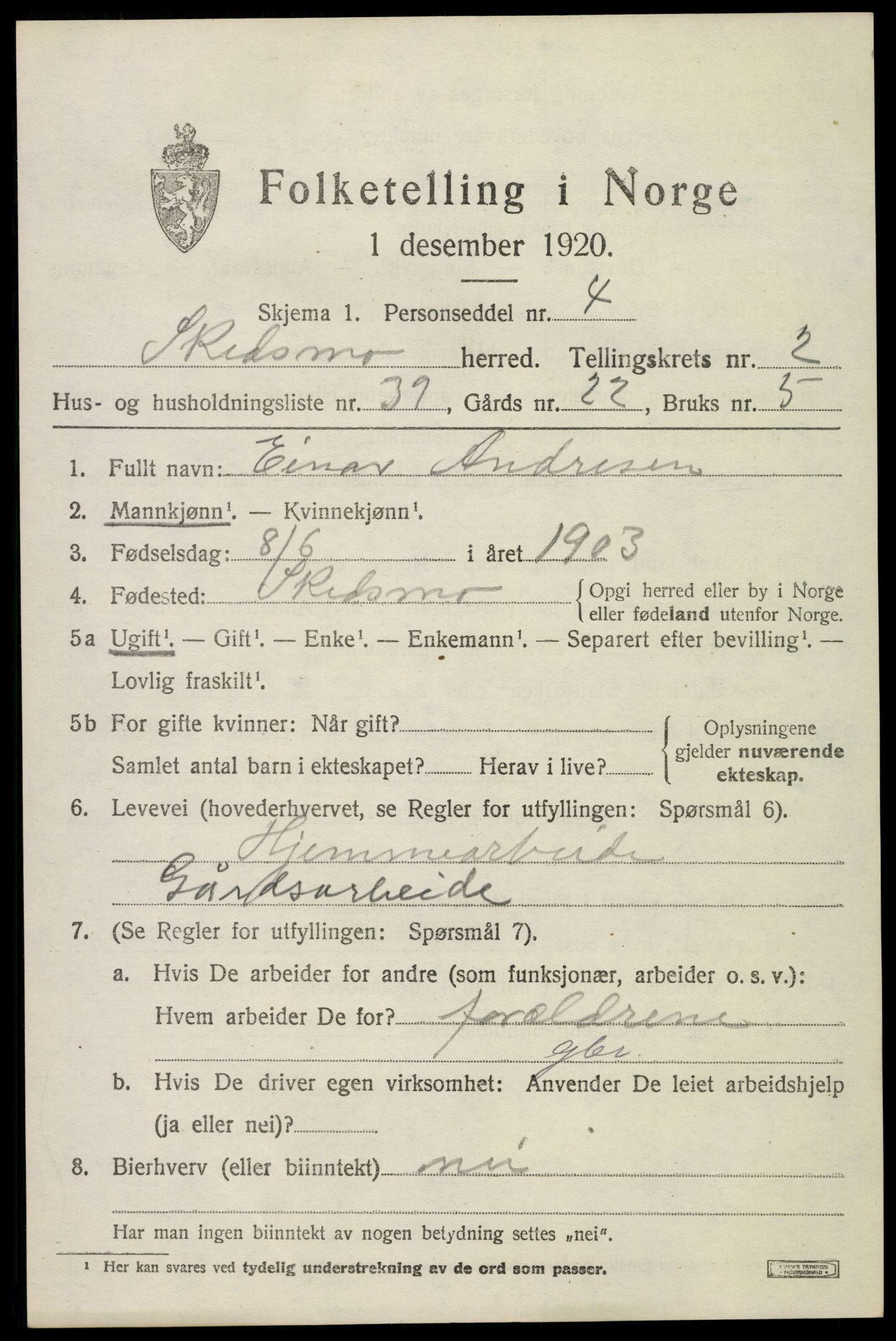SAO, Folketelling 1920 for 0231 Skedsmo herred, 1920, s. 3025